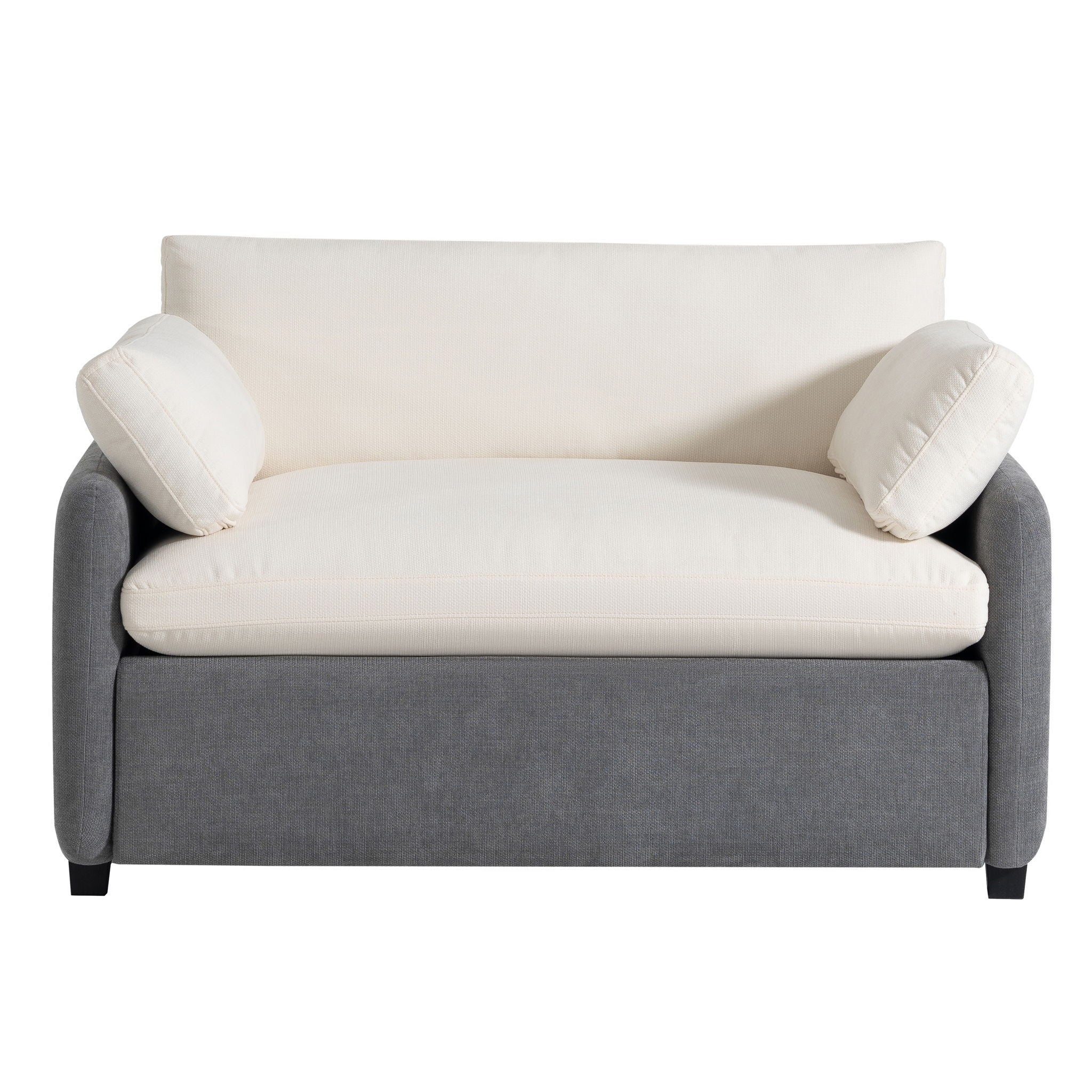Oversized Single Sofa Chair Wide And Deep Seat, Modern Upholstered Comfy Blocking Couch Lounge With Pillows