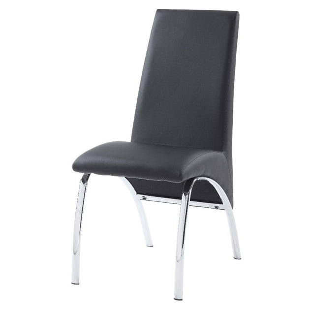 ACME Noland - Side Chair (Set of 2) - Gray PU & Chrome | Meri Furniture
