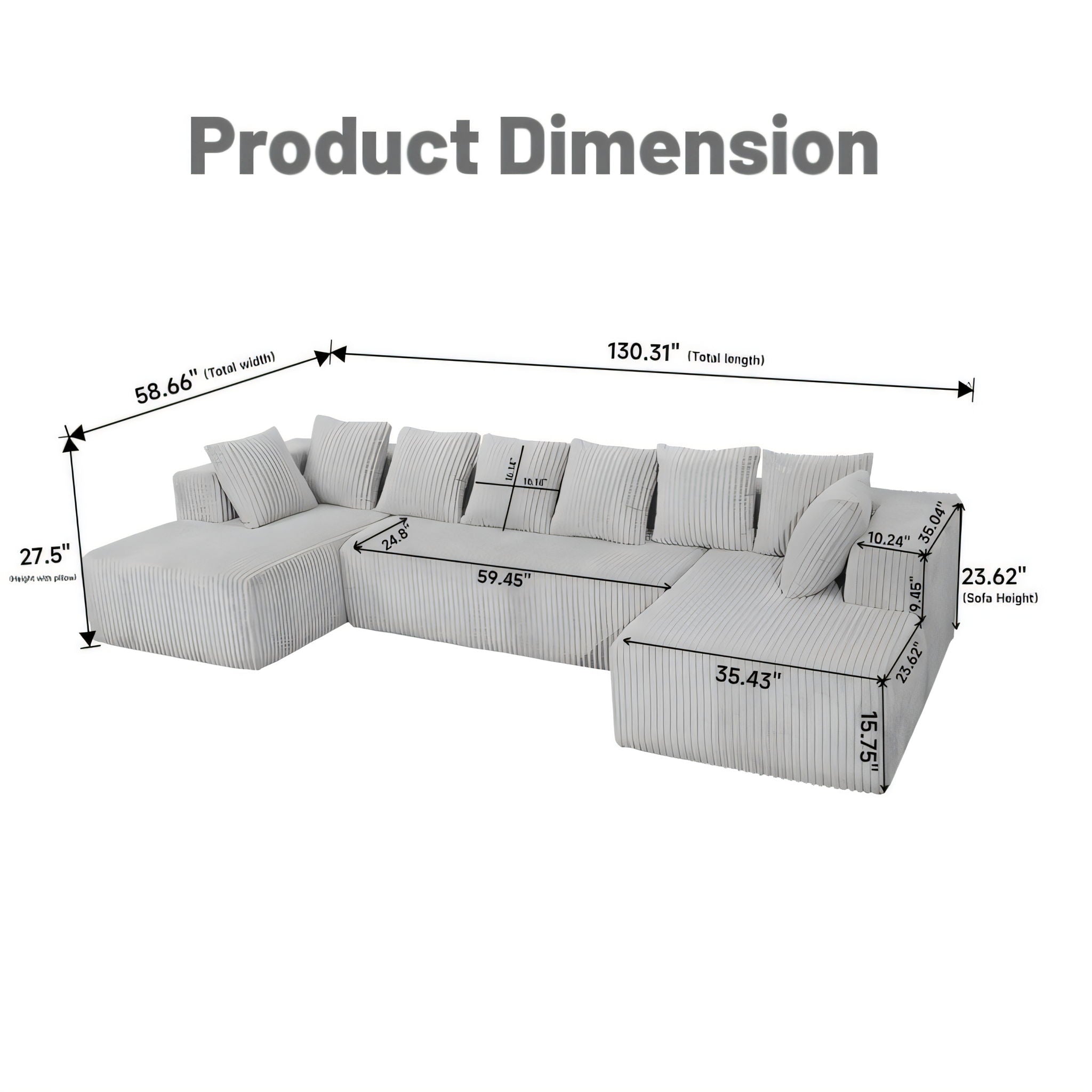 Modular U Shaped Sectional Sofa