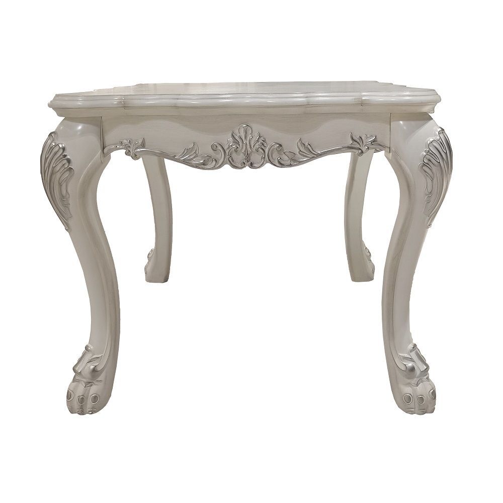 ACME Dresden End Table - Bone White Finish | Meri Furniture