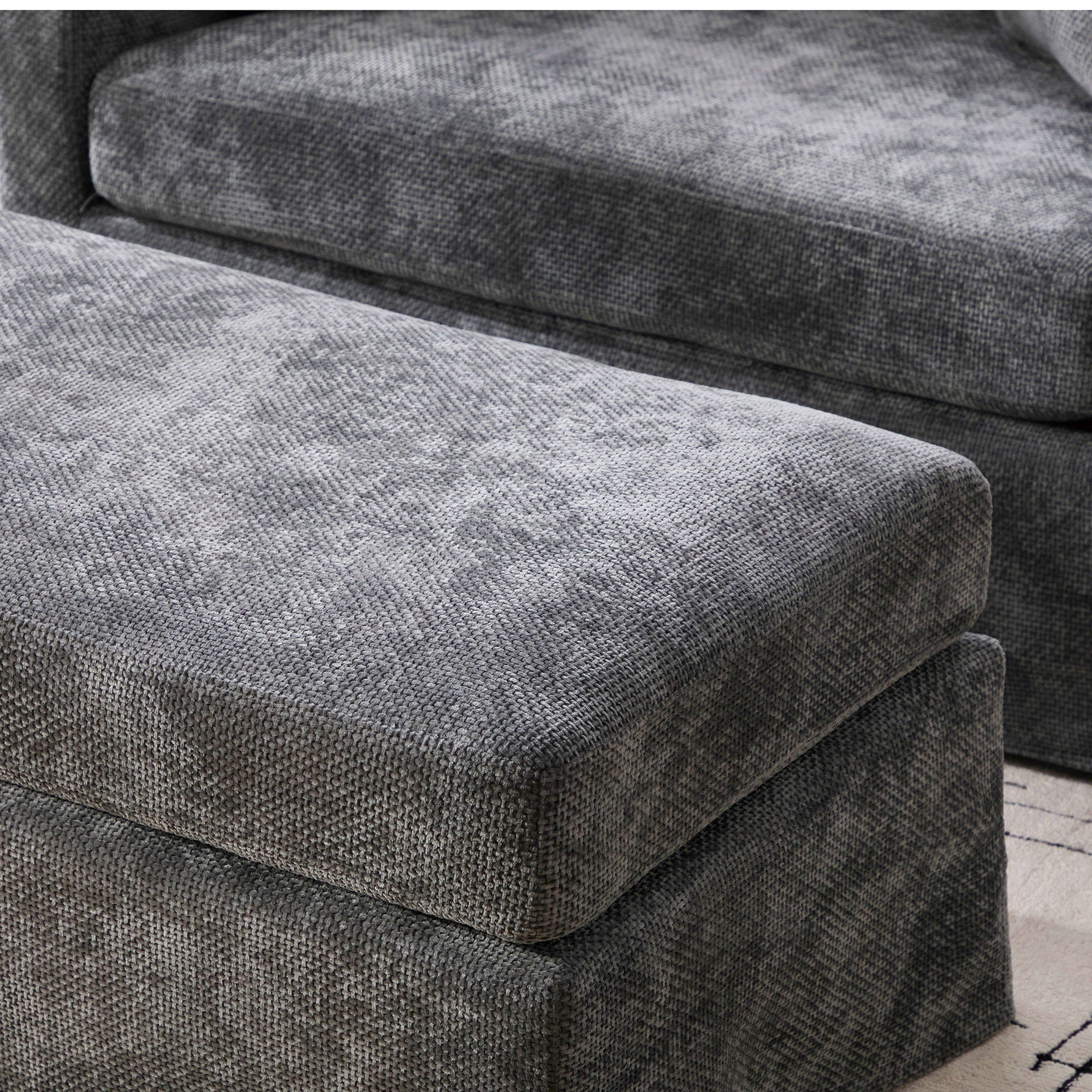 Accent Chair With Ottoman, Includes 2 Bolster Pillows