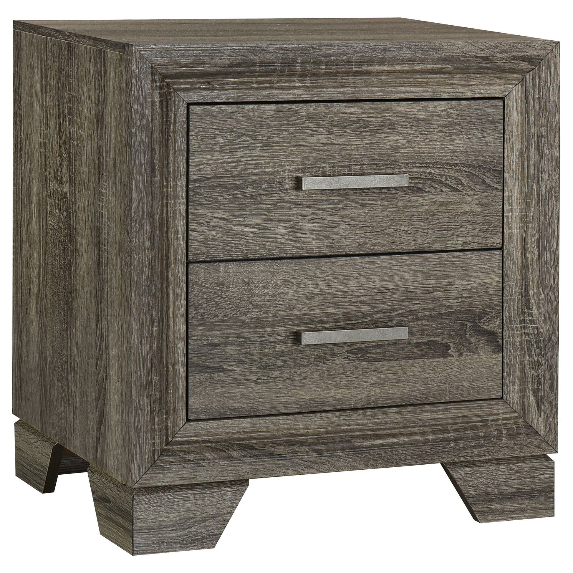 Coaster Fine Furniture Wright - 2-Drawer Nightstand Bedside Table - Brown Oak | Meri Furniture