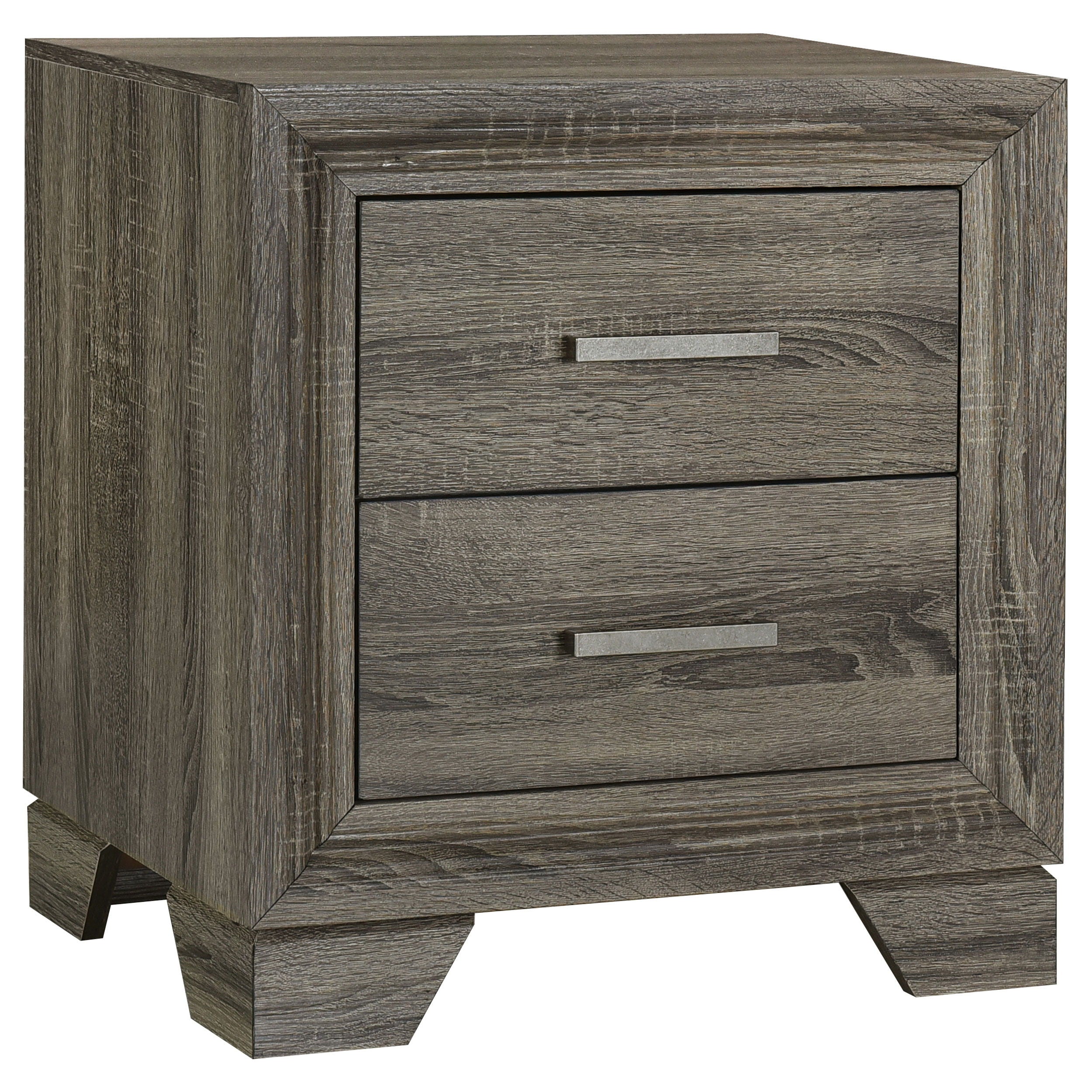 Coaster Fine Furniture Wright - 2-Drawer Nightstand Bedside Table - Brown Oak | Meri Furniture