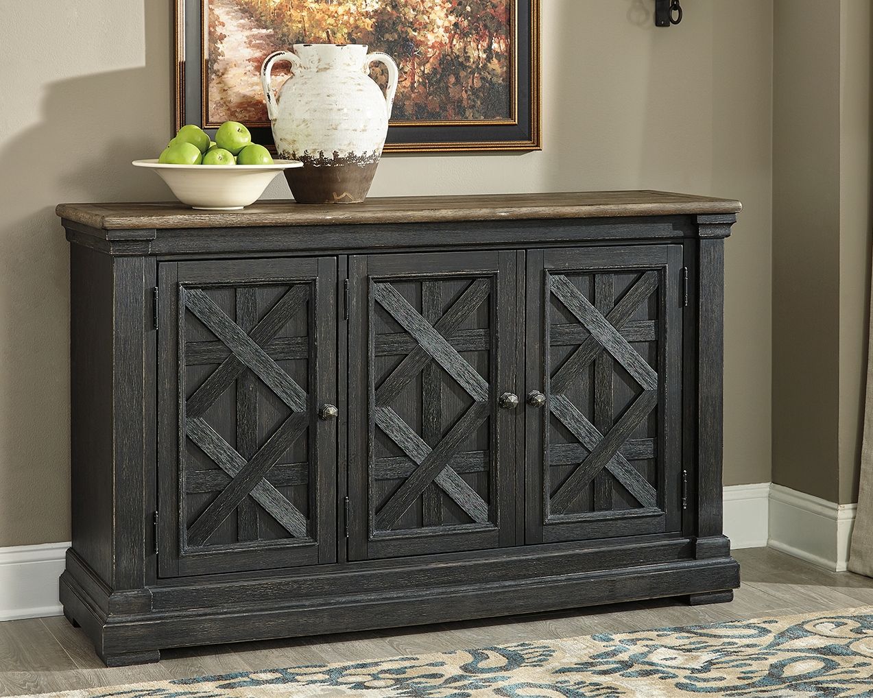 Ashley Furniture Tyler - Black / Gray - Dining Room Server | Meri Furniture