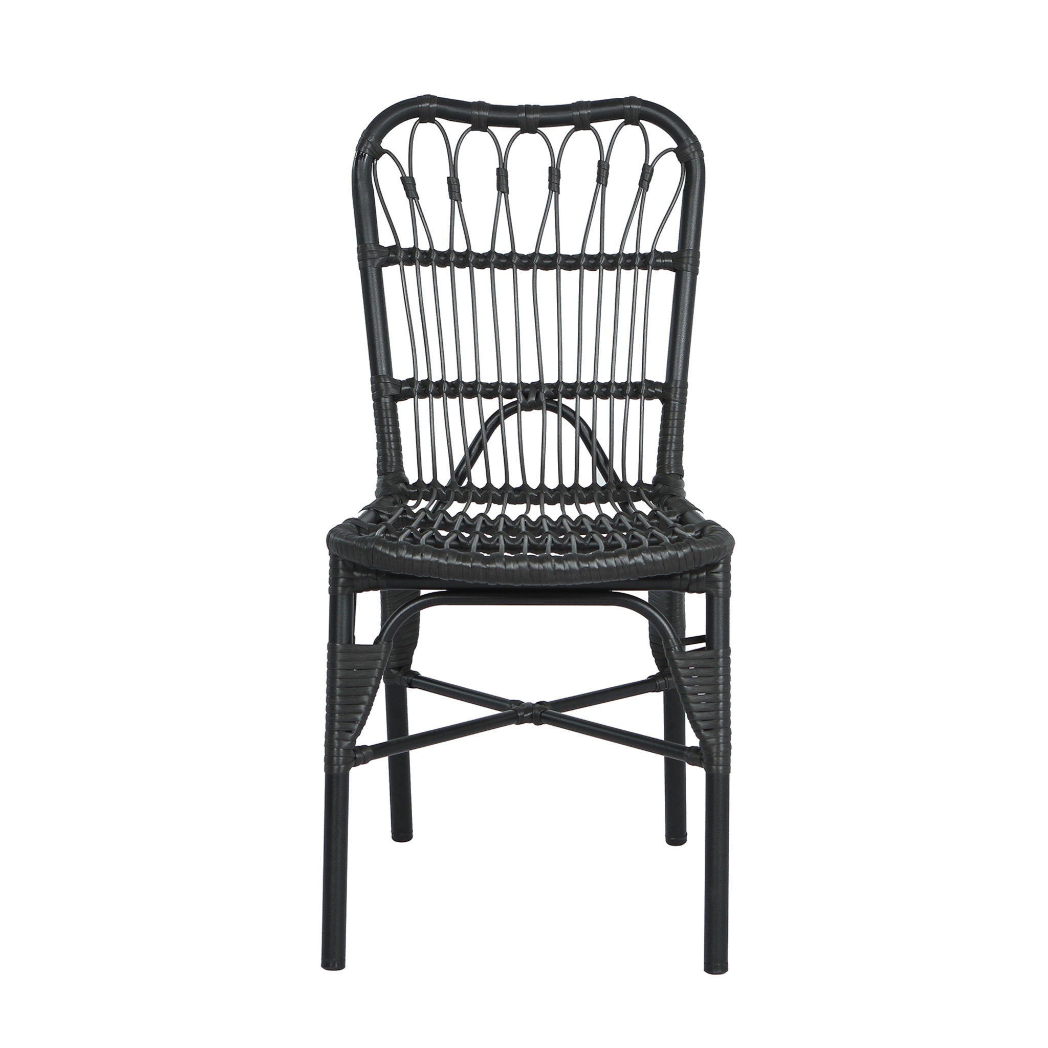 Outdoor Wicker Patio Dining Chairs Set With Durable Frame And Rattan Weave