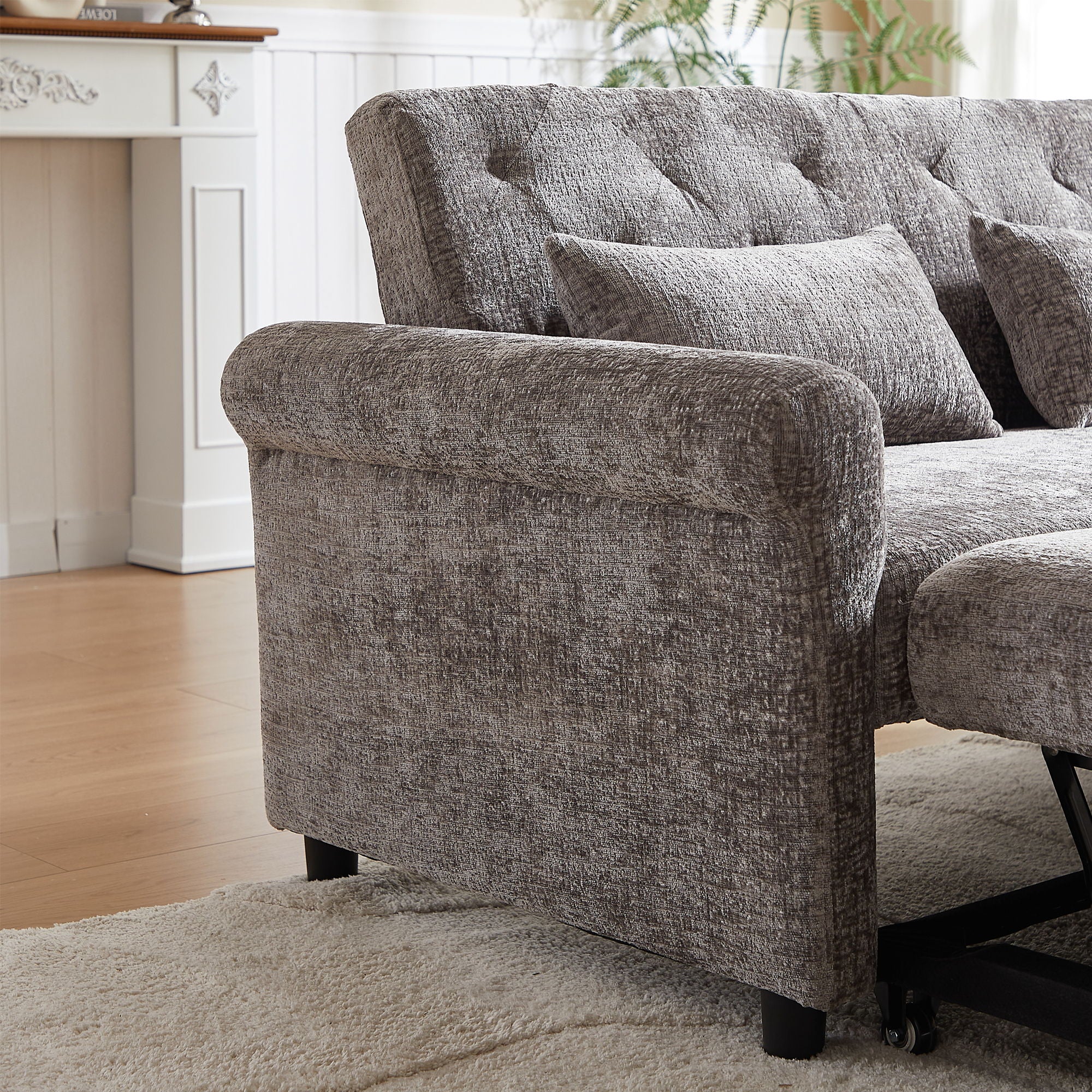 Loveseat Sofa Bed, Pull - Out Couch Sleeper & 2 Pillows