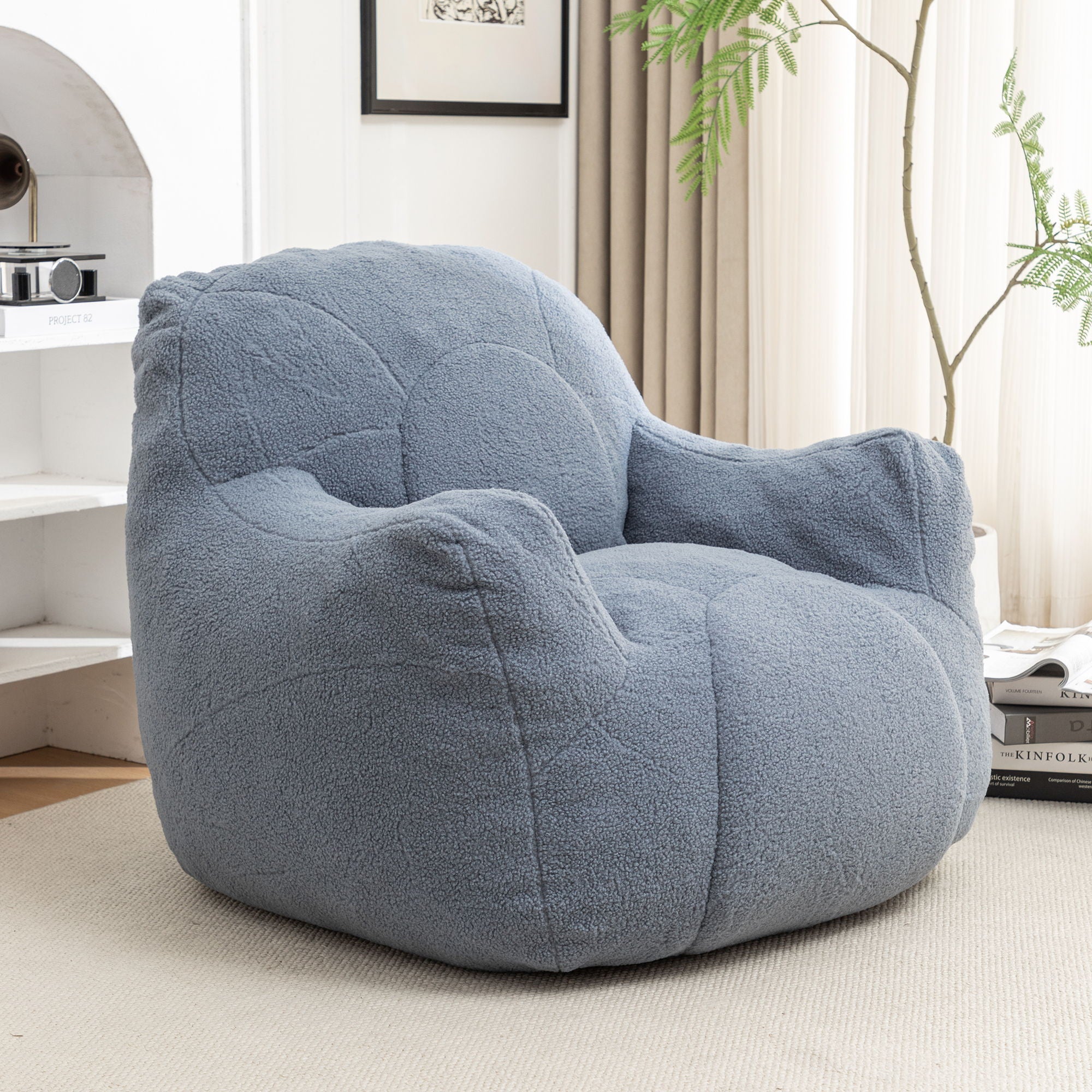 Comfy Bean Bag Chair With Filler, Fluffy And Cozy Seating