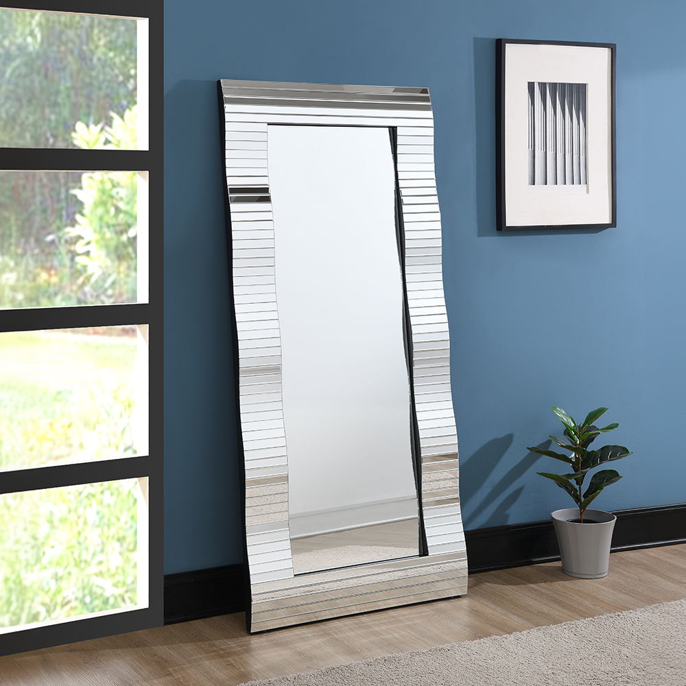 ACME Dominic - Floor Mirror - Pearl Silver | Meri Furniture