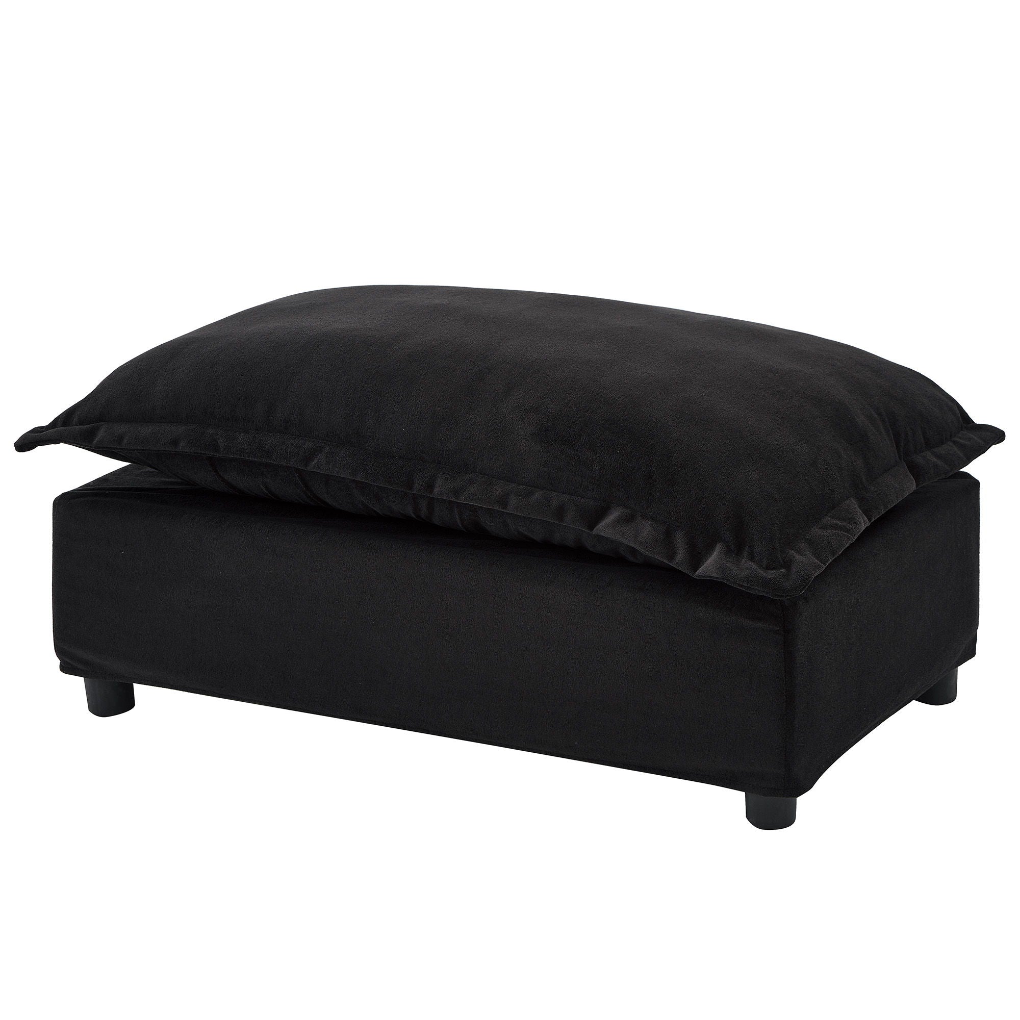 Modern Cozy Upholstered Armchair Sofa With Movable Ottoman