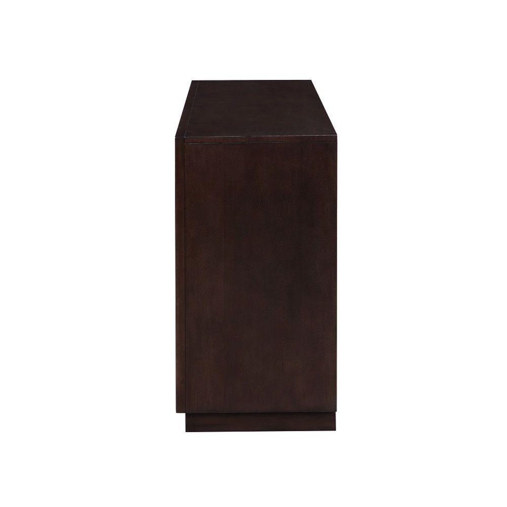 ACME Geranio - Console Cabinet - Metallic Silver & Walnut | Meri Furniture