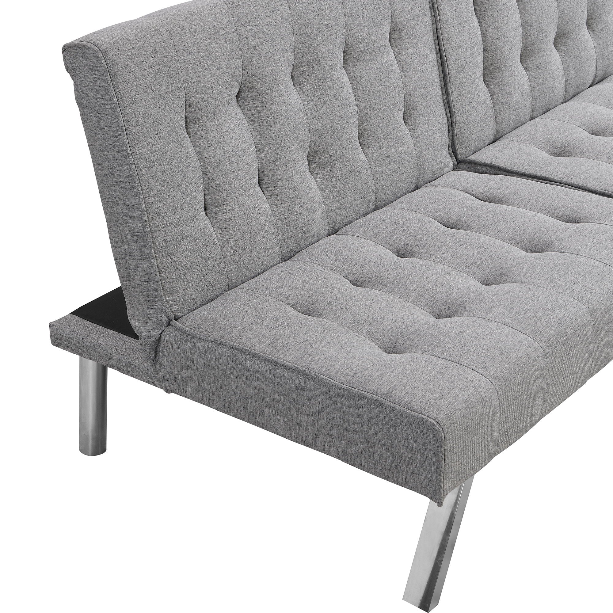 Modern Sofa Bed With Wood Frame And Stainless Legs