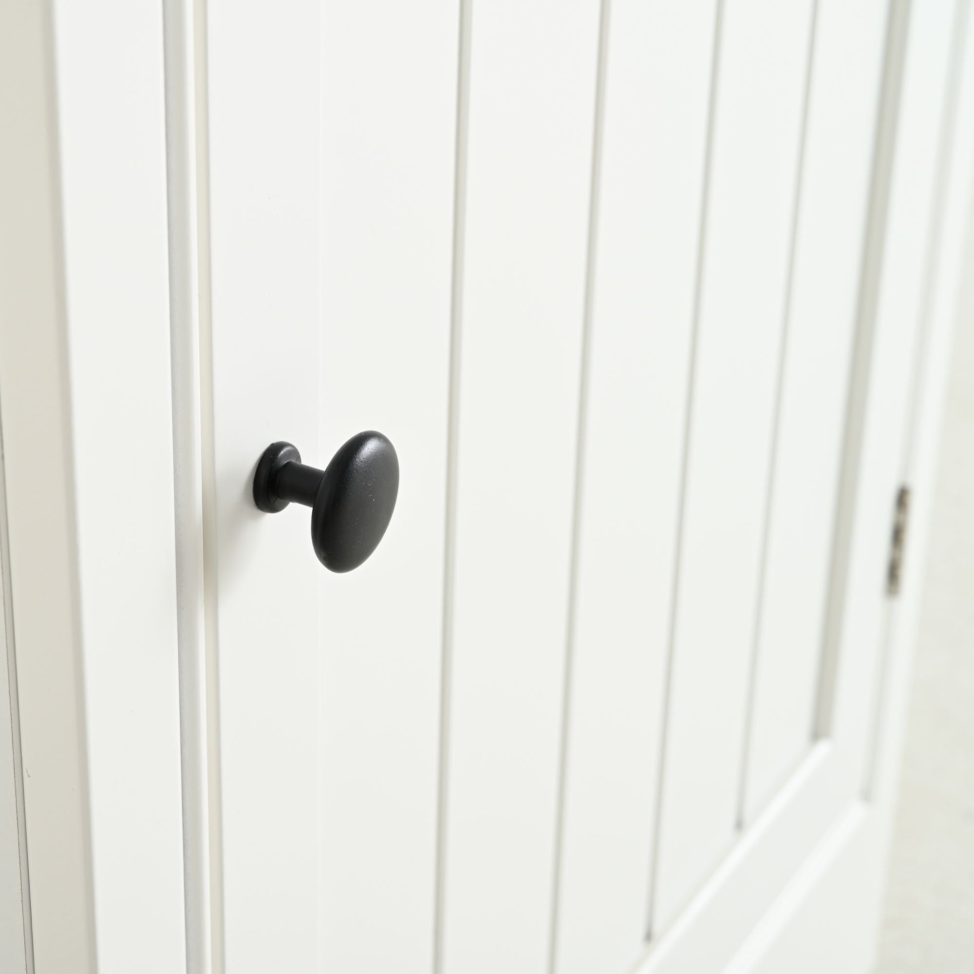 Retro Style 75'' Tall Display Shelf With Cabinet For Hallways Living Room Kitchen - White