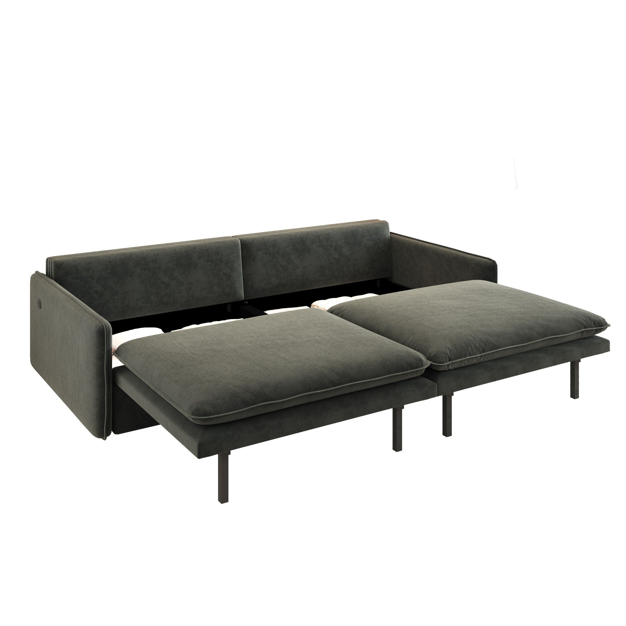 4 Seat Convertible Sleeper Sofa Bed, Modern With Storage