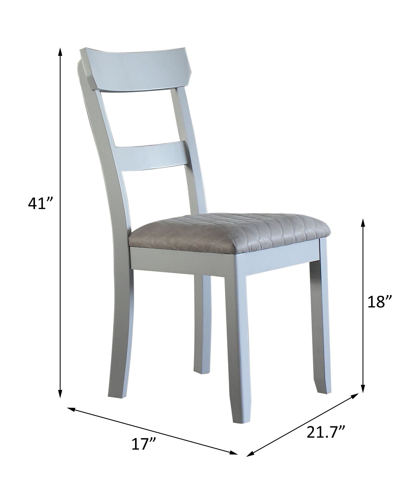 House Marchese - Side Chair Set of 2) - Two Tone Gray Fabric & Pearl Gray