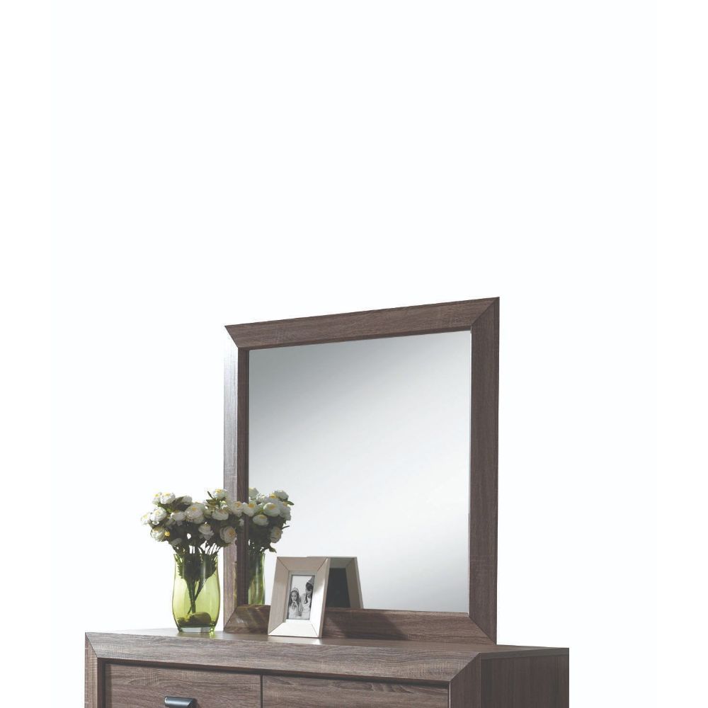 ACME Lyndon - Mirror - Weathered Gray Grain | Meri Furniture