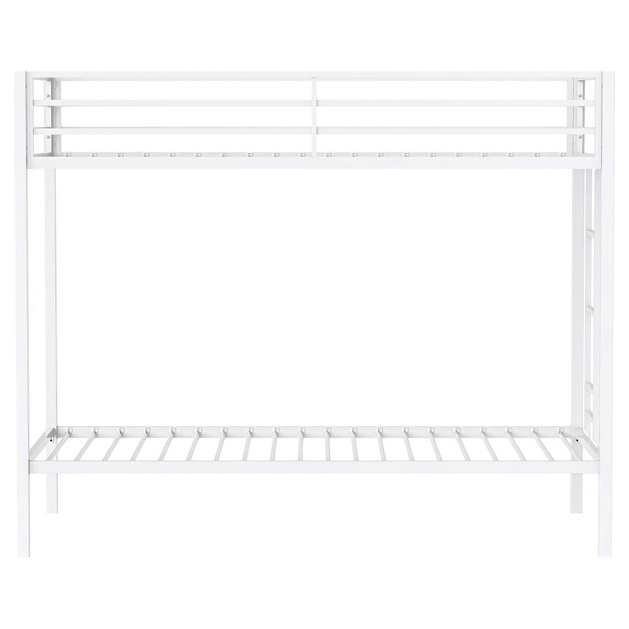 Alevera Metal Twin Over Twin Bunk Bed with Ladder