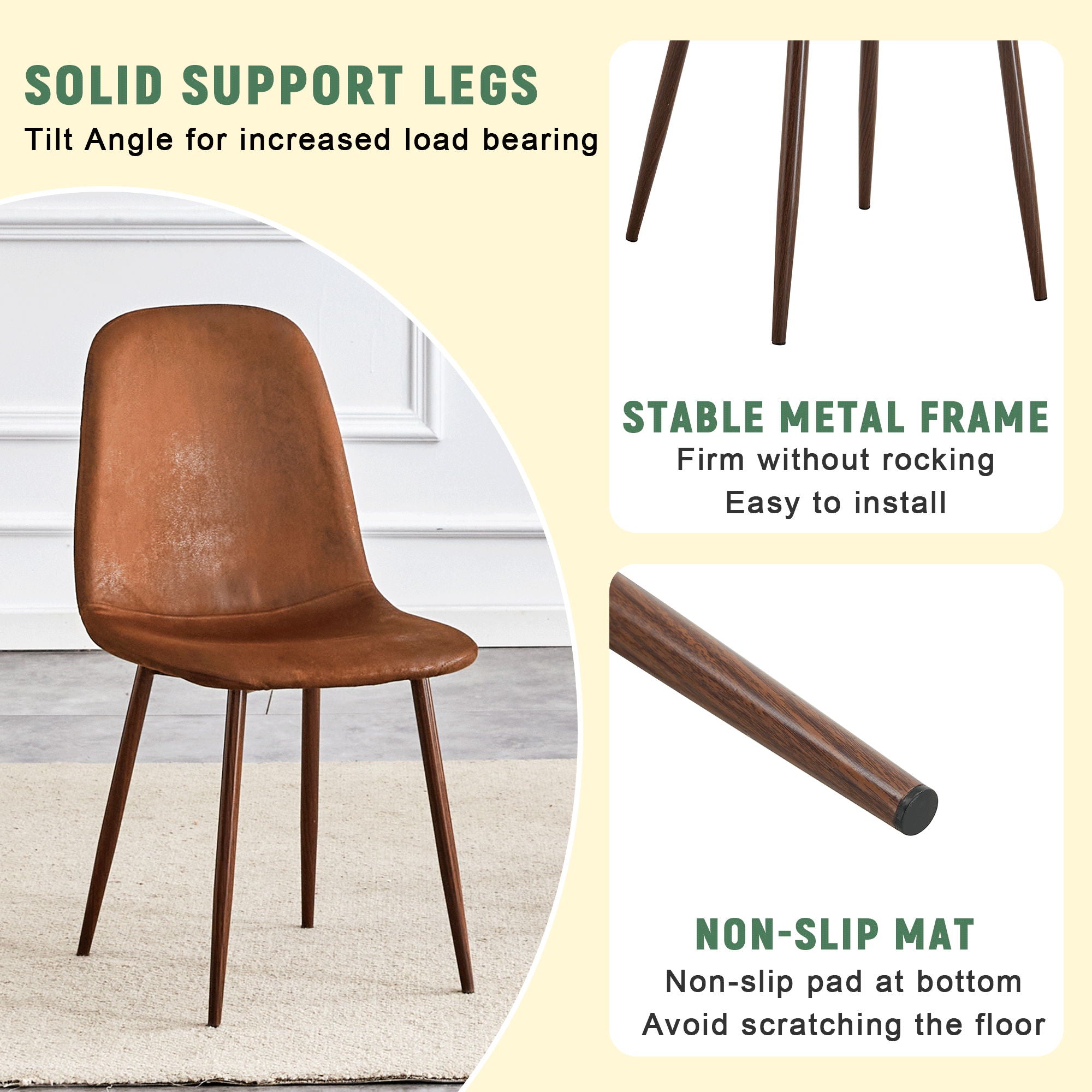 (Set of 4) Backrest AndTransfer Legs Chairs Adding A Touch Of Elegance To Minimalist And Scandinavian Style Homes - Walnut