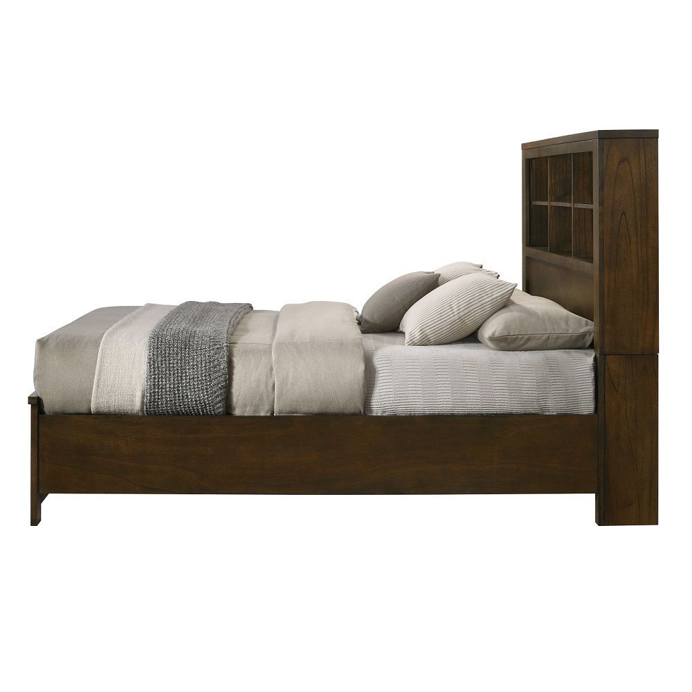 ACME Box Spring NOT Required (13 Slats )Natural Finish Style Storage Headboard & Footboard | Meri Furniture