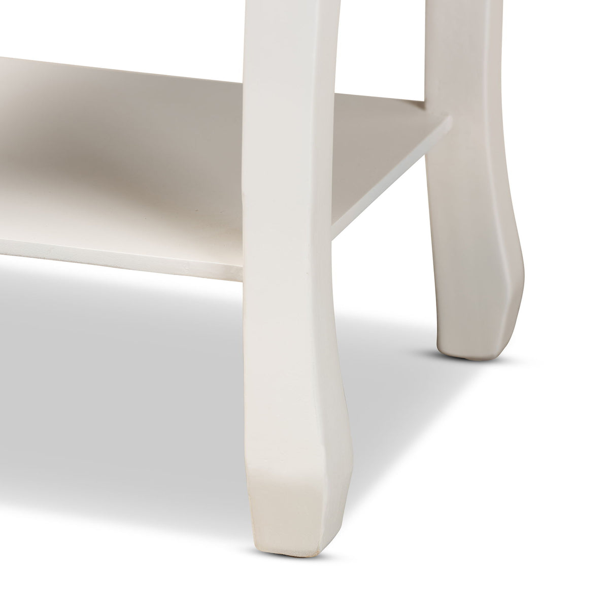 Gabrielle Traditional French Country Provincial White-Finished 2-Drawer Wood End Table