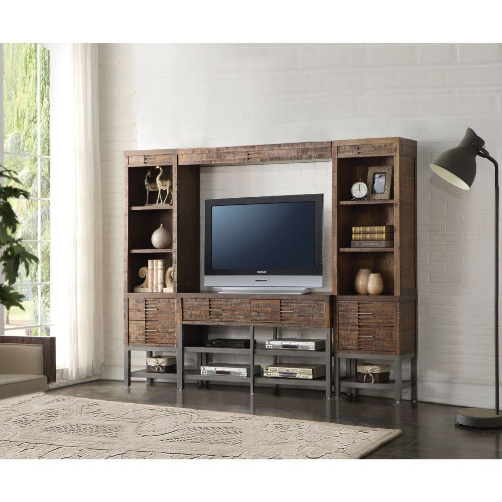 ACME Andria - Entertainment Center - Reclaimed Oak | Meri Furniture