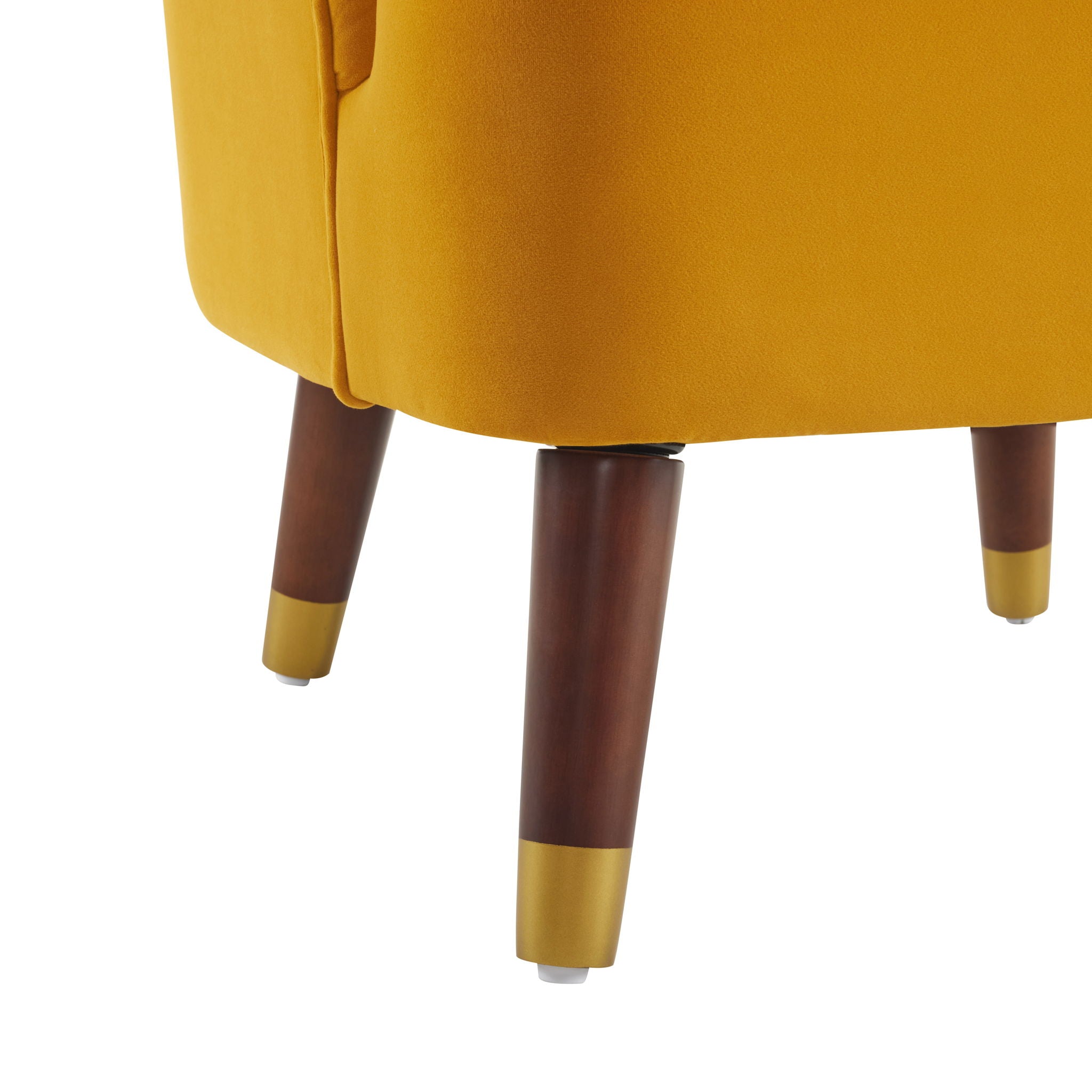 Elegant Upholstered Barrel Accent Chair With Wooden Legs