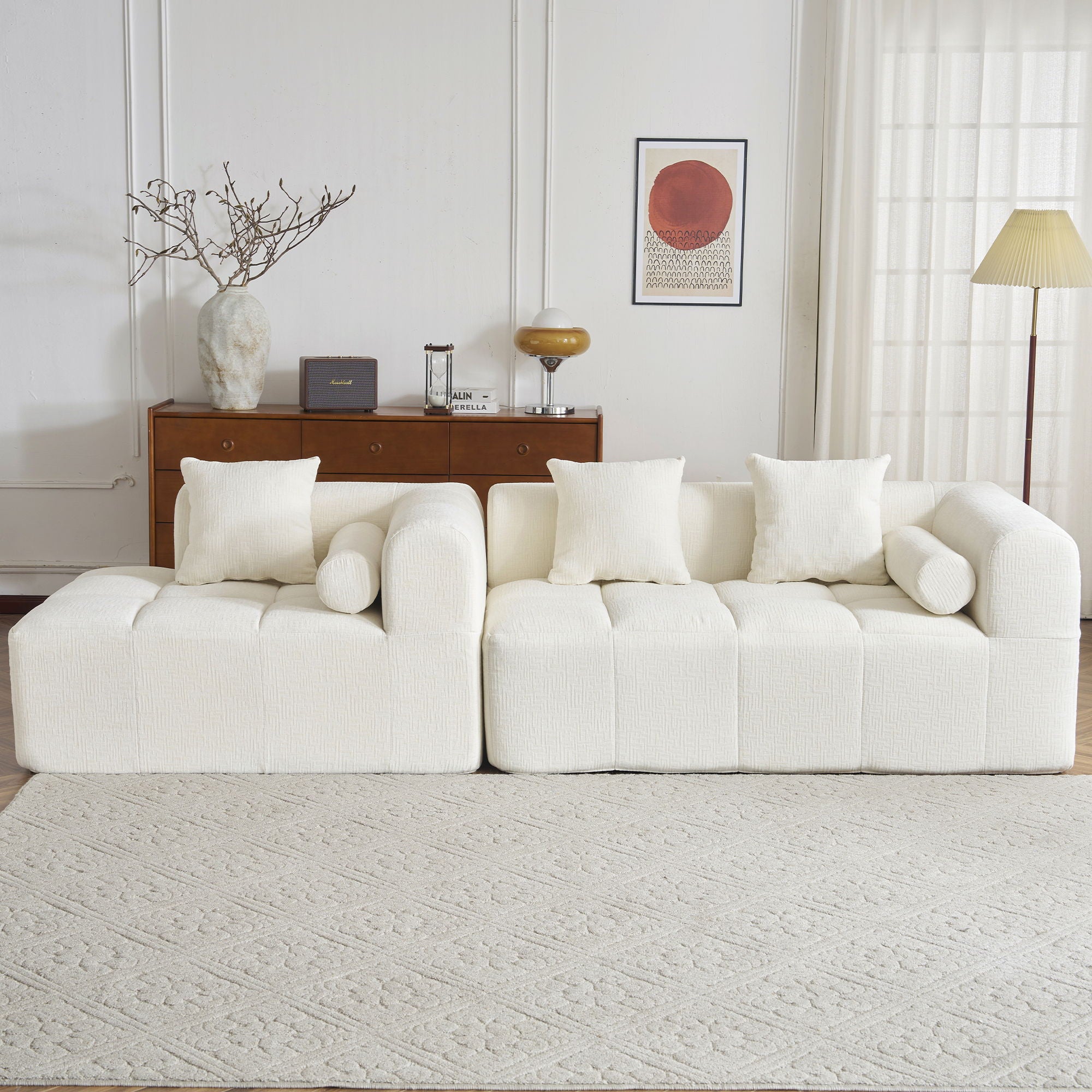 Sectional Free Combined Sofa With 2 Side Pockets