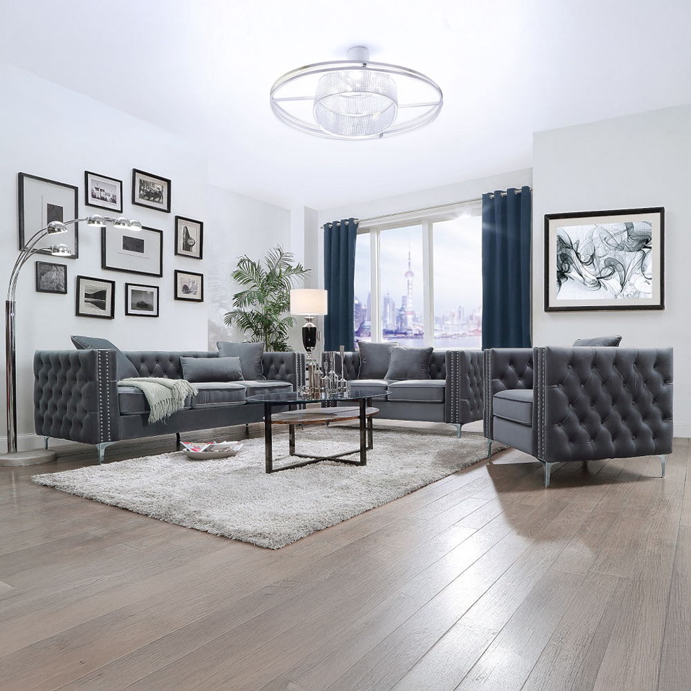 Gillian II - Chair - Light Gray Velvet