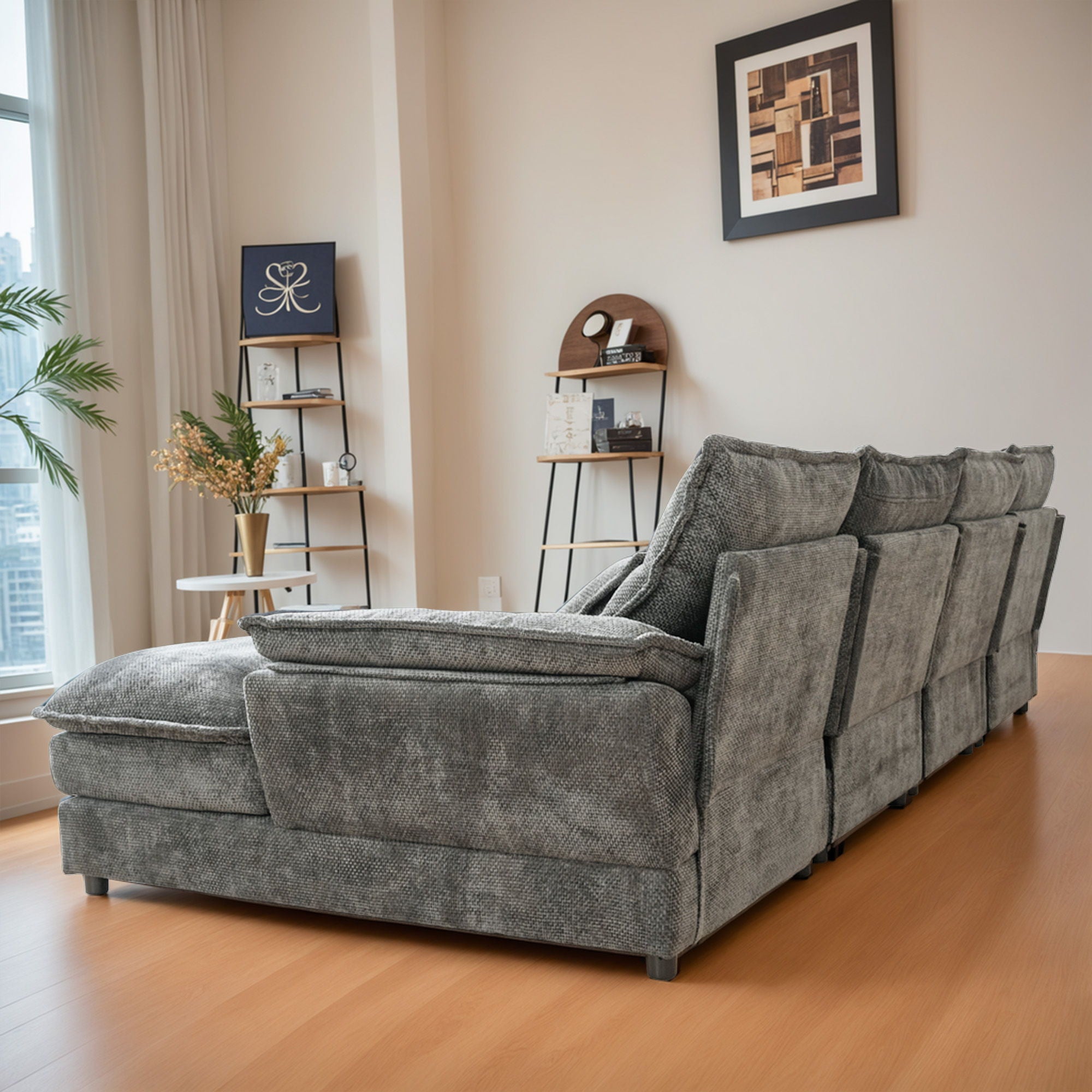 Modular Sectional Sofa Cloud Couch With Double Chaise Lounge