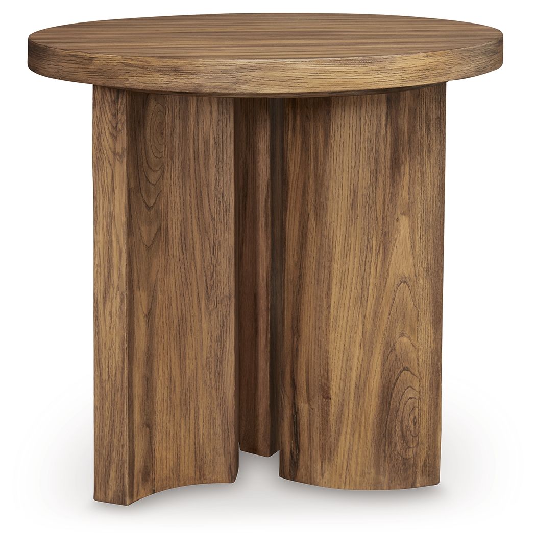 Signature Design by Ashley® Austanny - Warm Brown - Round End Table | Meri Furniture