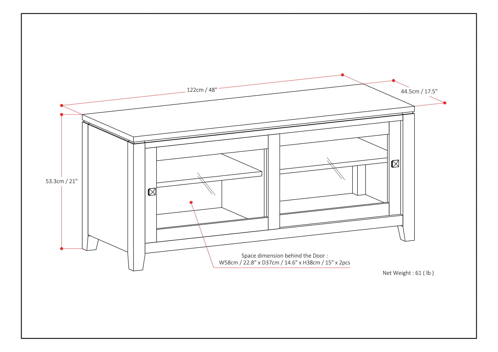 Cosmopolitan - Handcrafted TV Media Stand