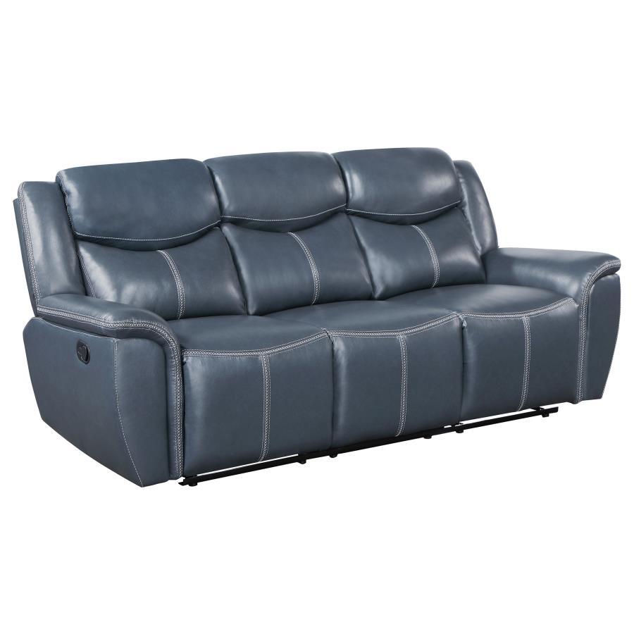 Coaster Fine Furniture Sloane - Upholstered Padded Arm Reclining Sofa - Blue | Meri Furniture