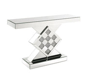 Noralie - 47" X 14" Console Table - Mirrored & Faux Diamonds