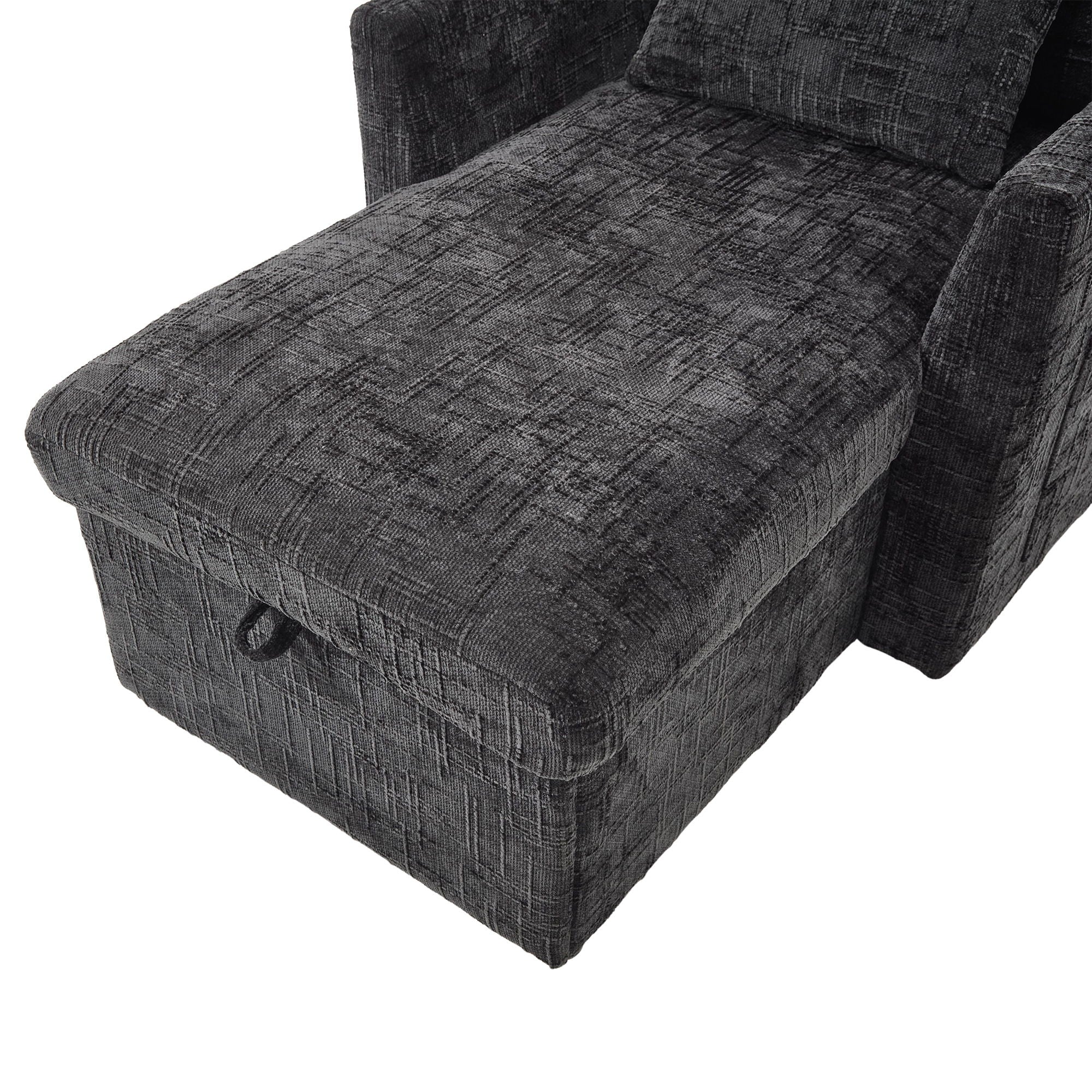 Multifunctional Chenille Recliner Sofa With Storage And Phone Bracket