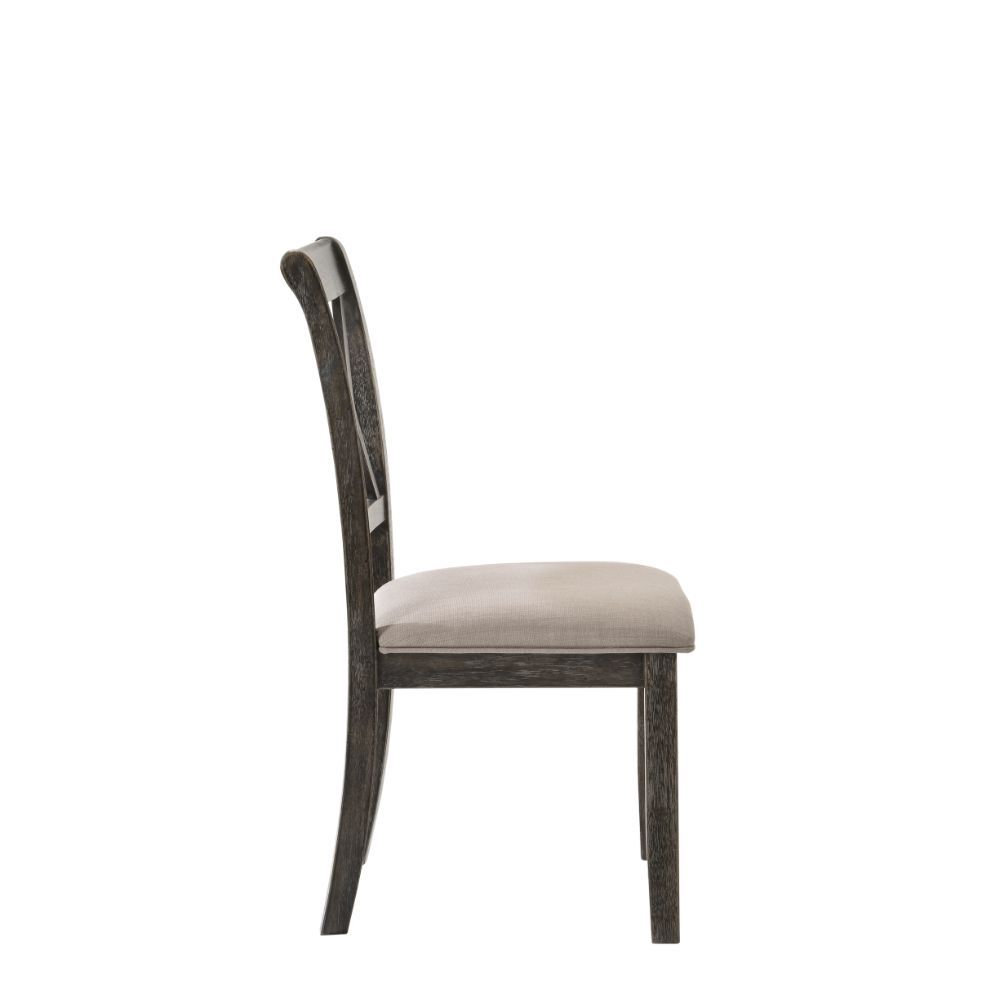 Claudia II - Side Chair (Set of 2) - Fabric & Weathered Gray