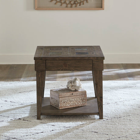Liberty Furniture Arrowcreek - End Table - Dark Brown | Meri Furniture