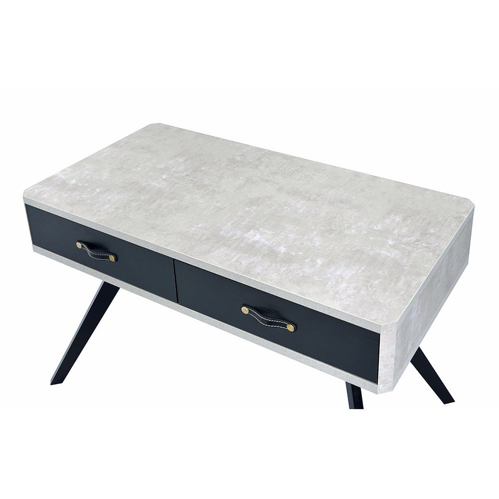 ACME Magna - Desk - Faux Concrete & Black | Meri Furniture