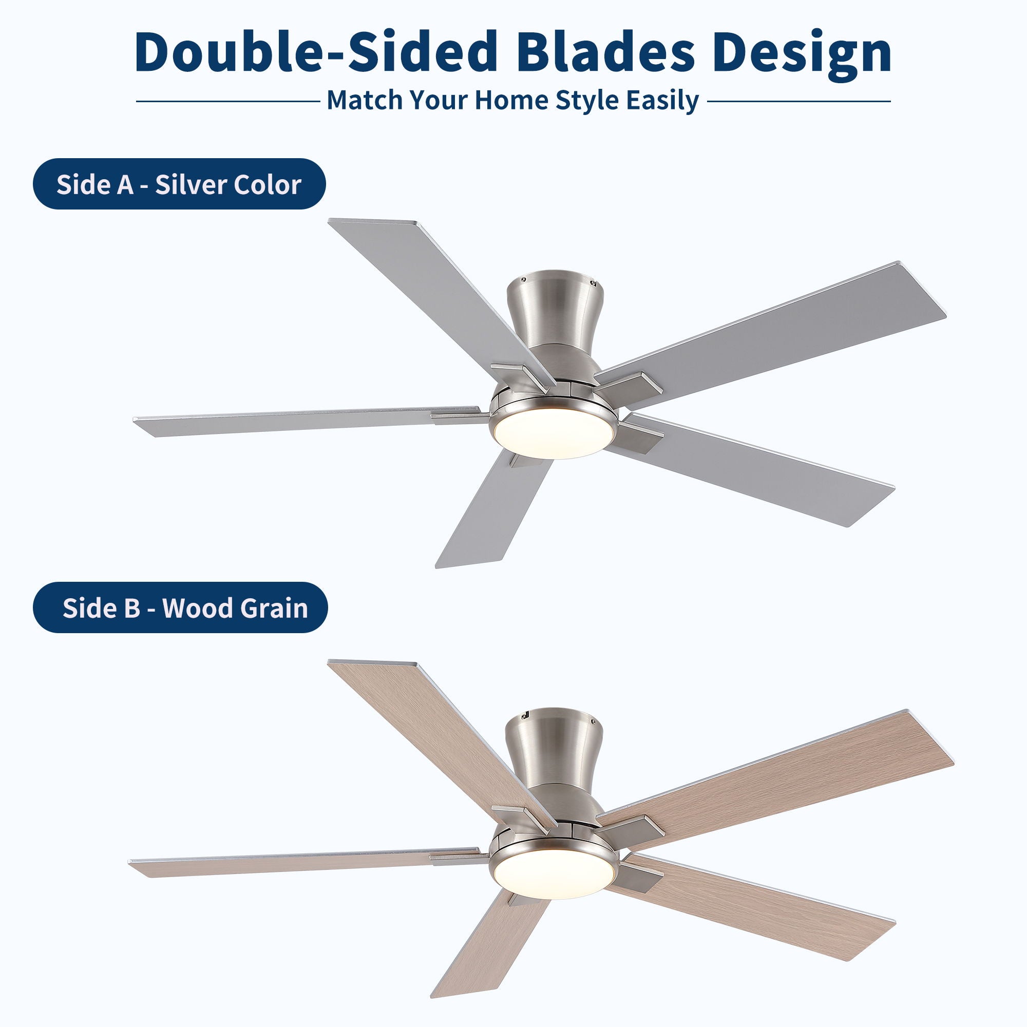 Reversible Quiet Motor Ceiling Fan Light With ABS Blades