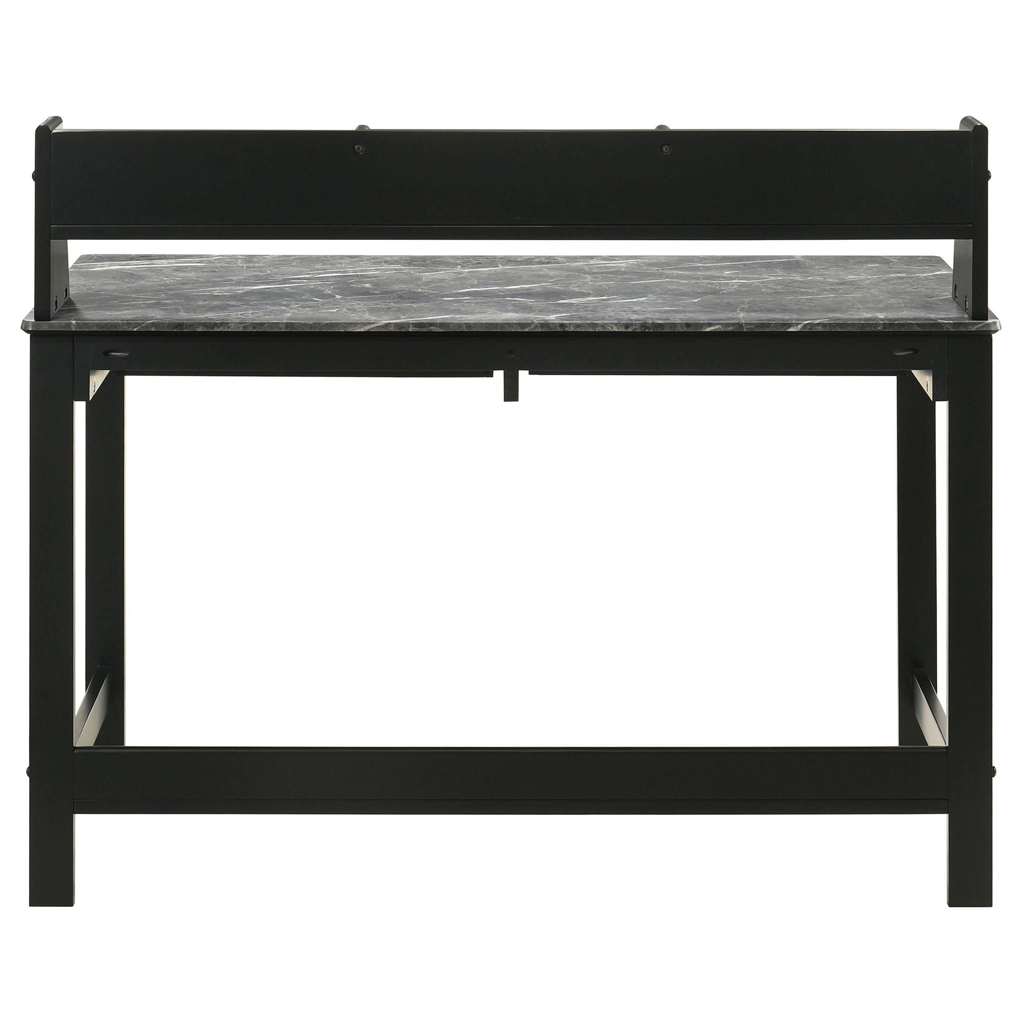 Besler 47-inch SmartTop Writing Desk with Shelf Grey Stone and Black