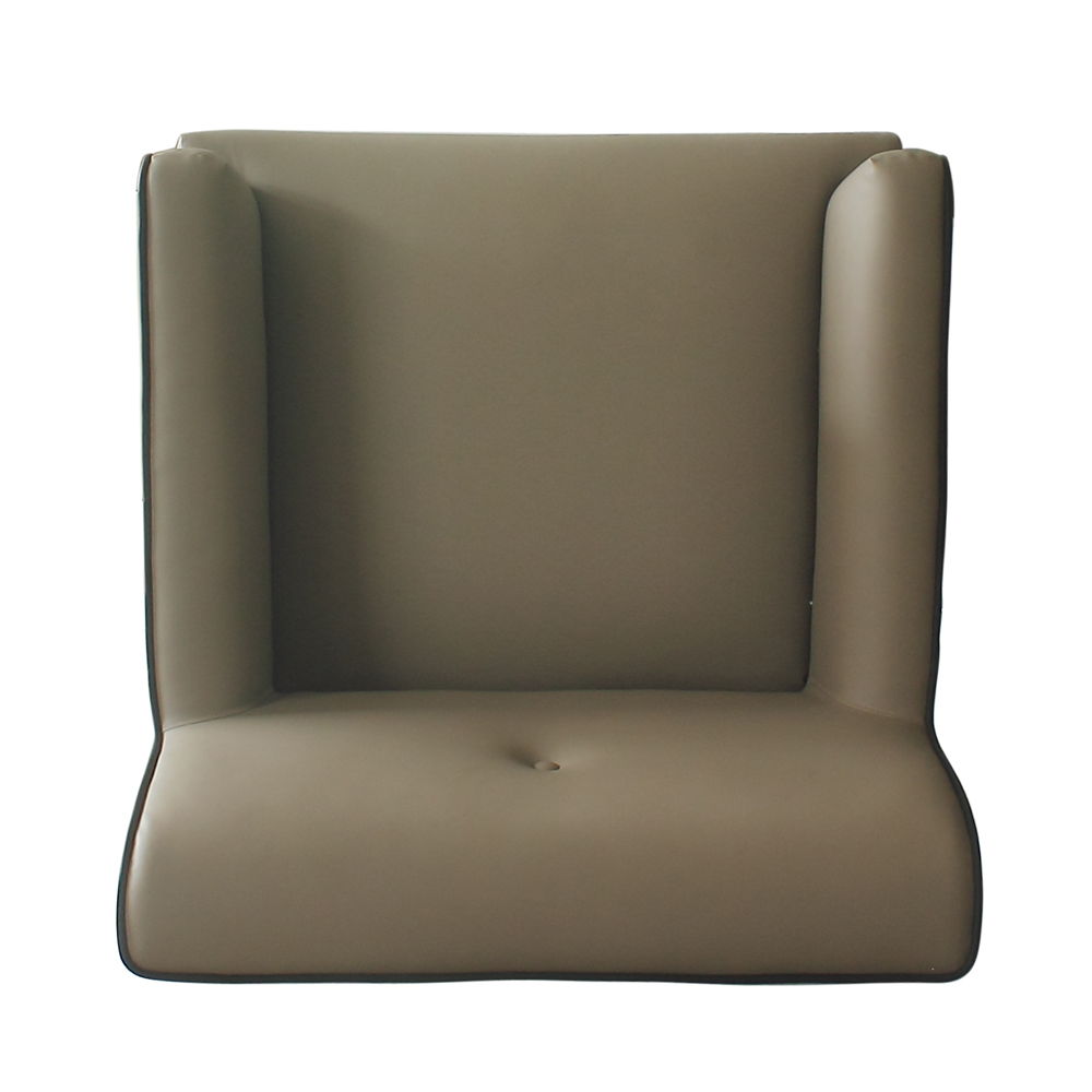 House Beatrice - Accent Chair With Pillow - Tan Synthetic Leather & Charcoal