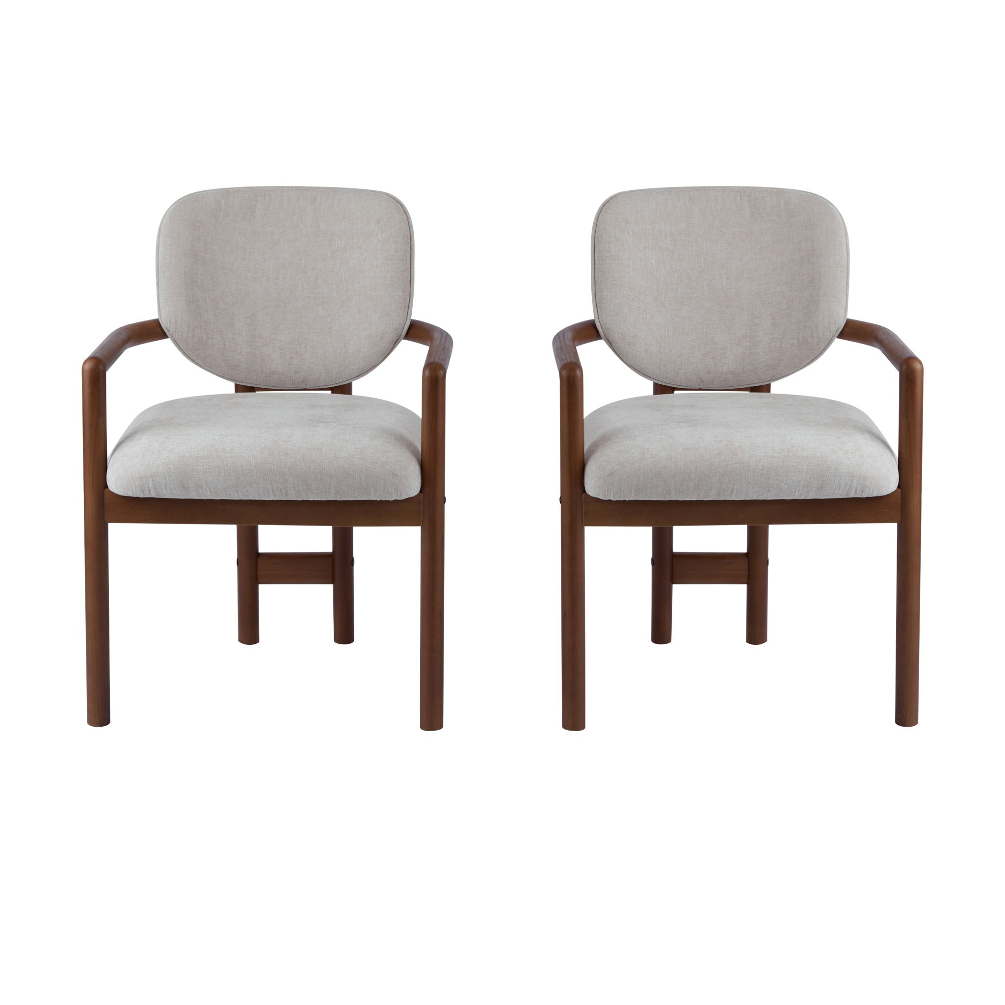 Upholstered Arm Dining Chairs (Set of 2)