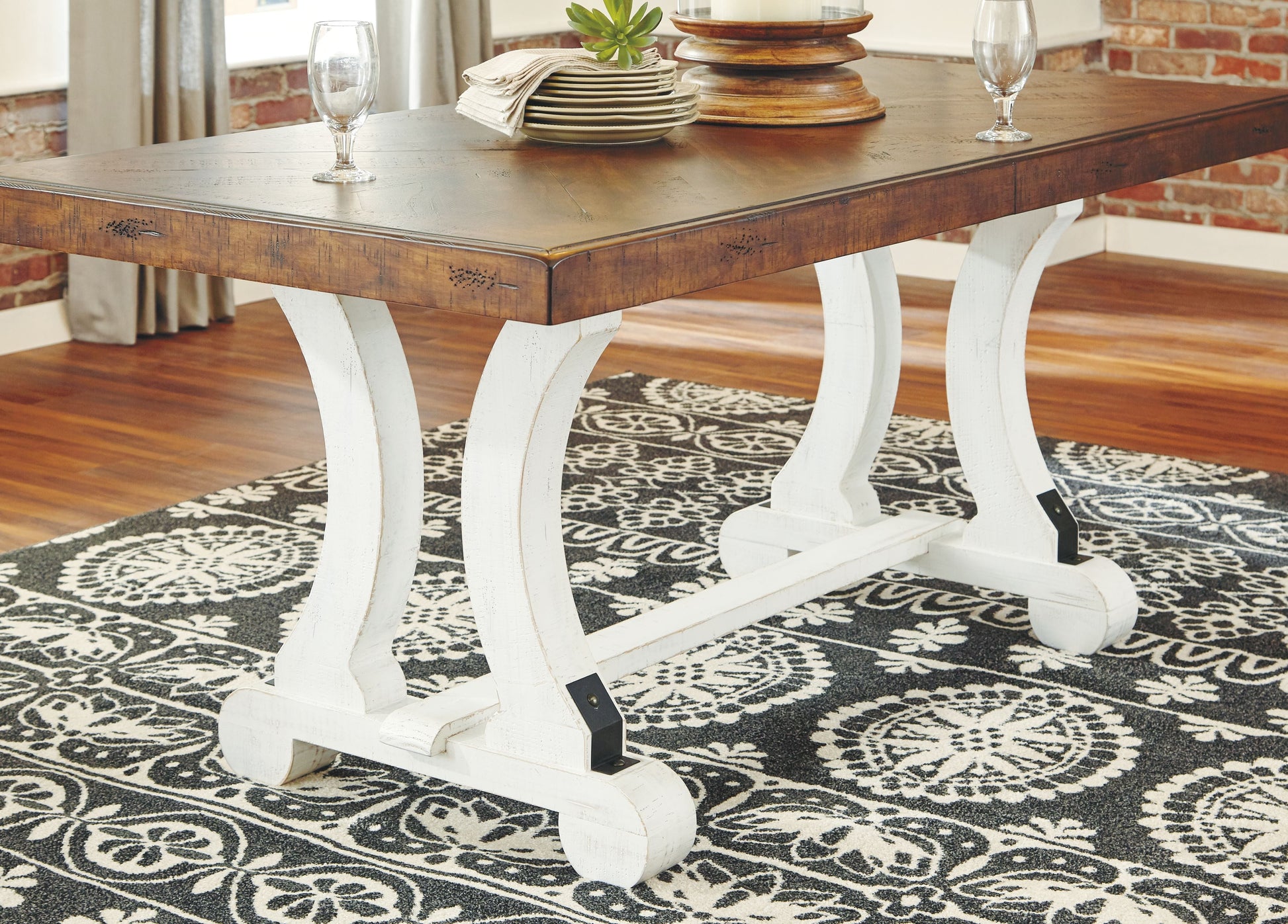 Signature Design by Ashley® Valebeck - White / Brown - Rectangular Dining Room Table | Meri Furniture