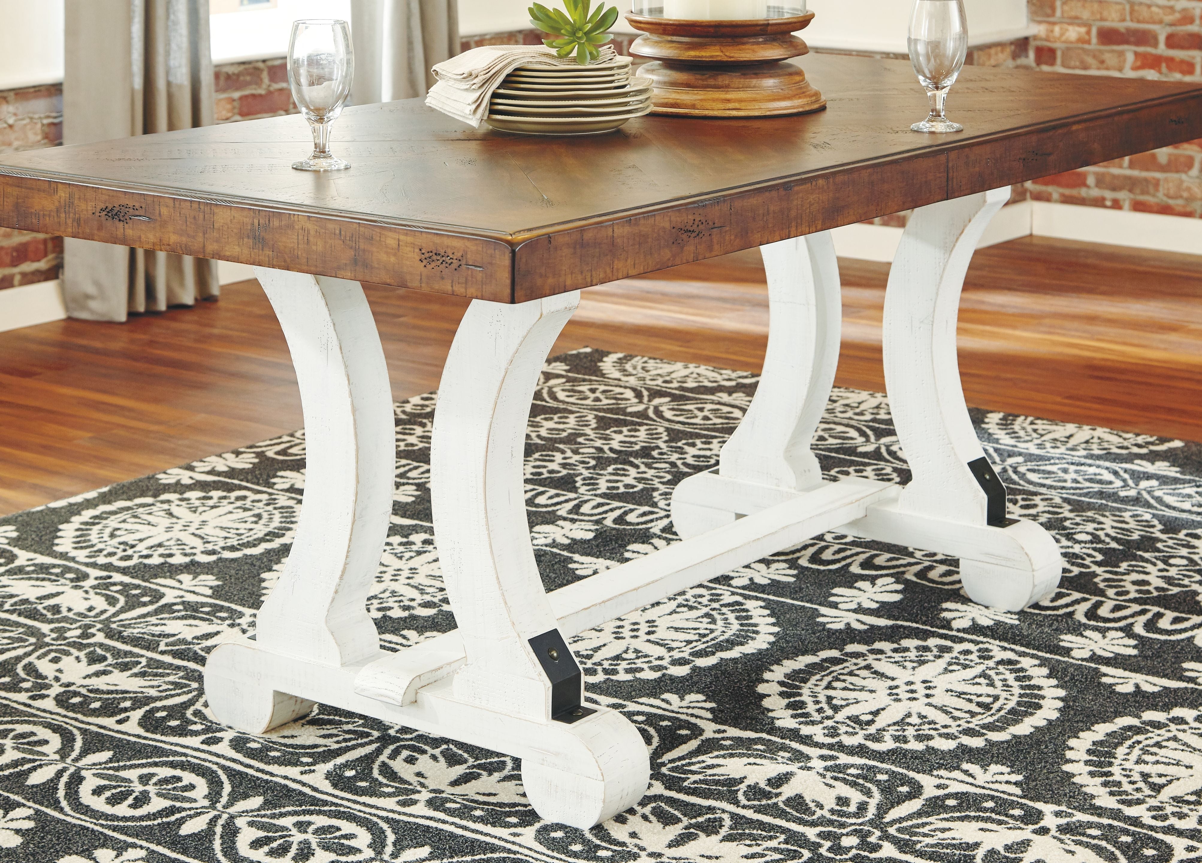 Signature Design by Ashley® Valebeck - White / Brown - Rectangular Dining Room Table | Meri Furniture