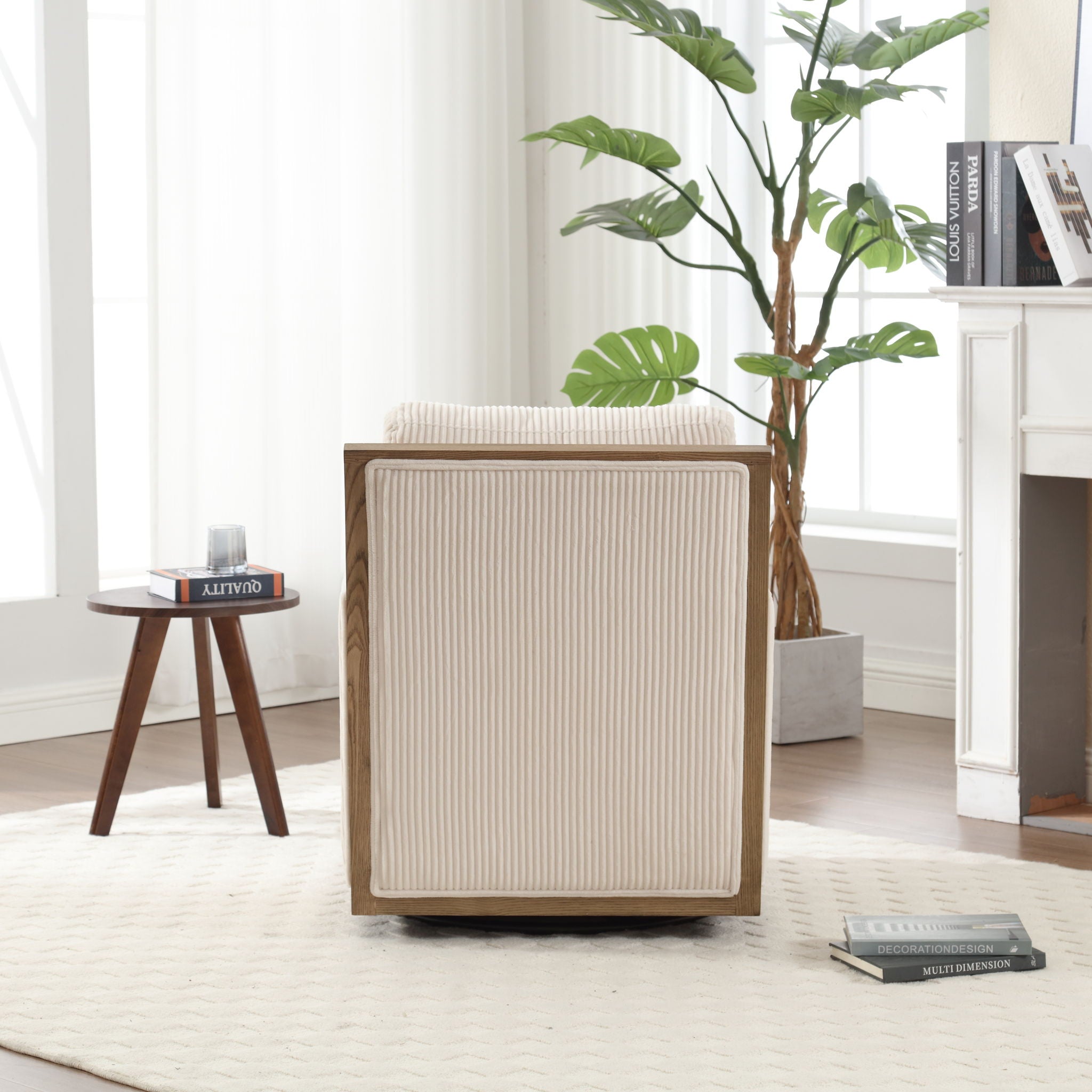 Comfy Accent Barrel Chair, 360 Degree Swivel