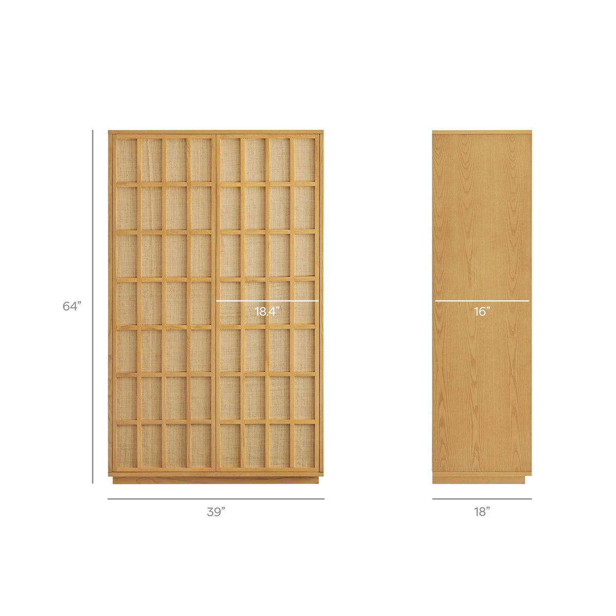 Aiko 64 Inch Tall Japandi Storage Cabinet by Modway