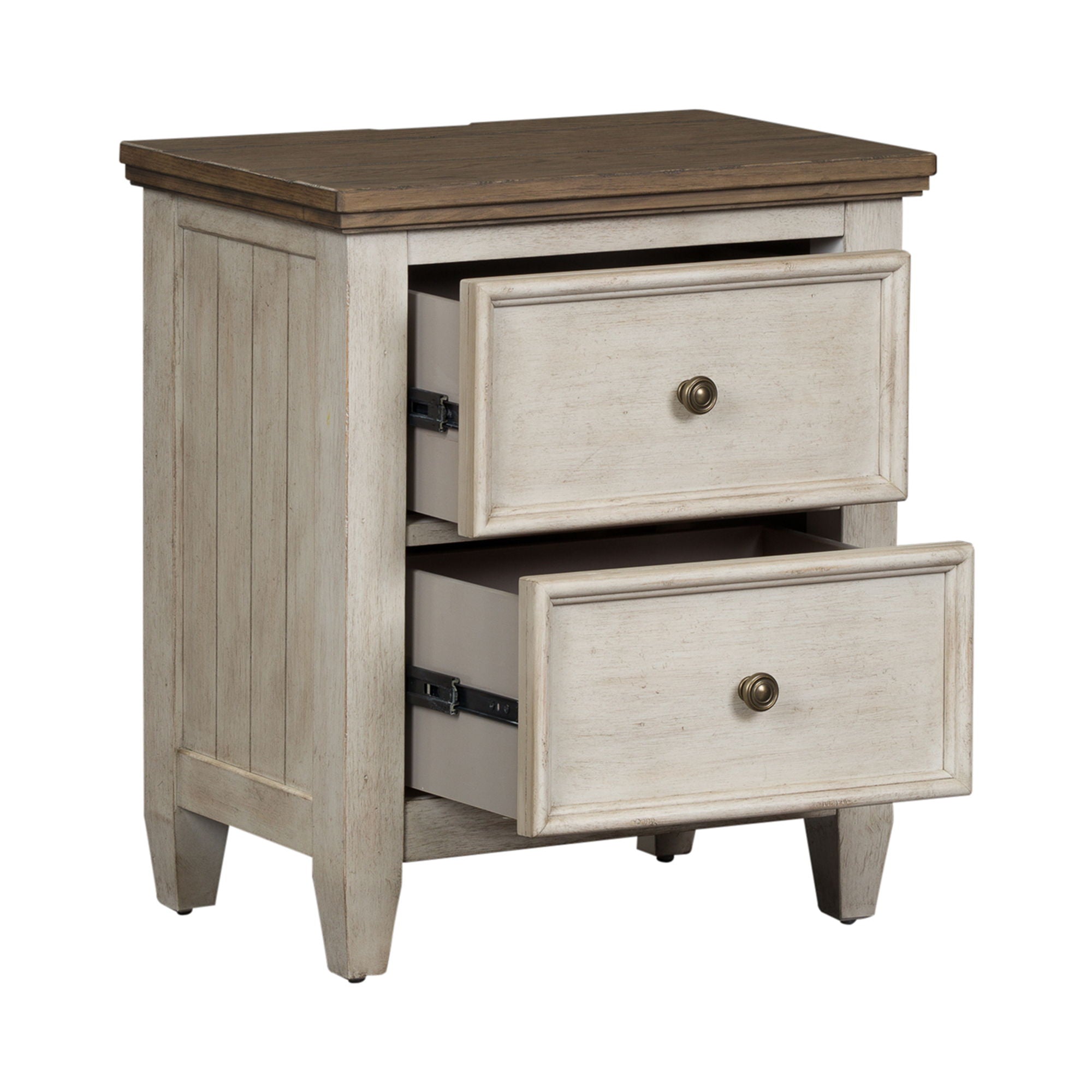Liberty Furniture Heartland - 2 Drawer Nightstand With Charging Station - White | Meri Furniture