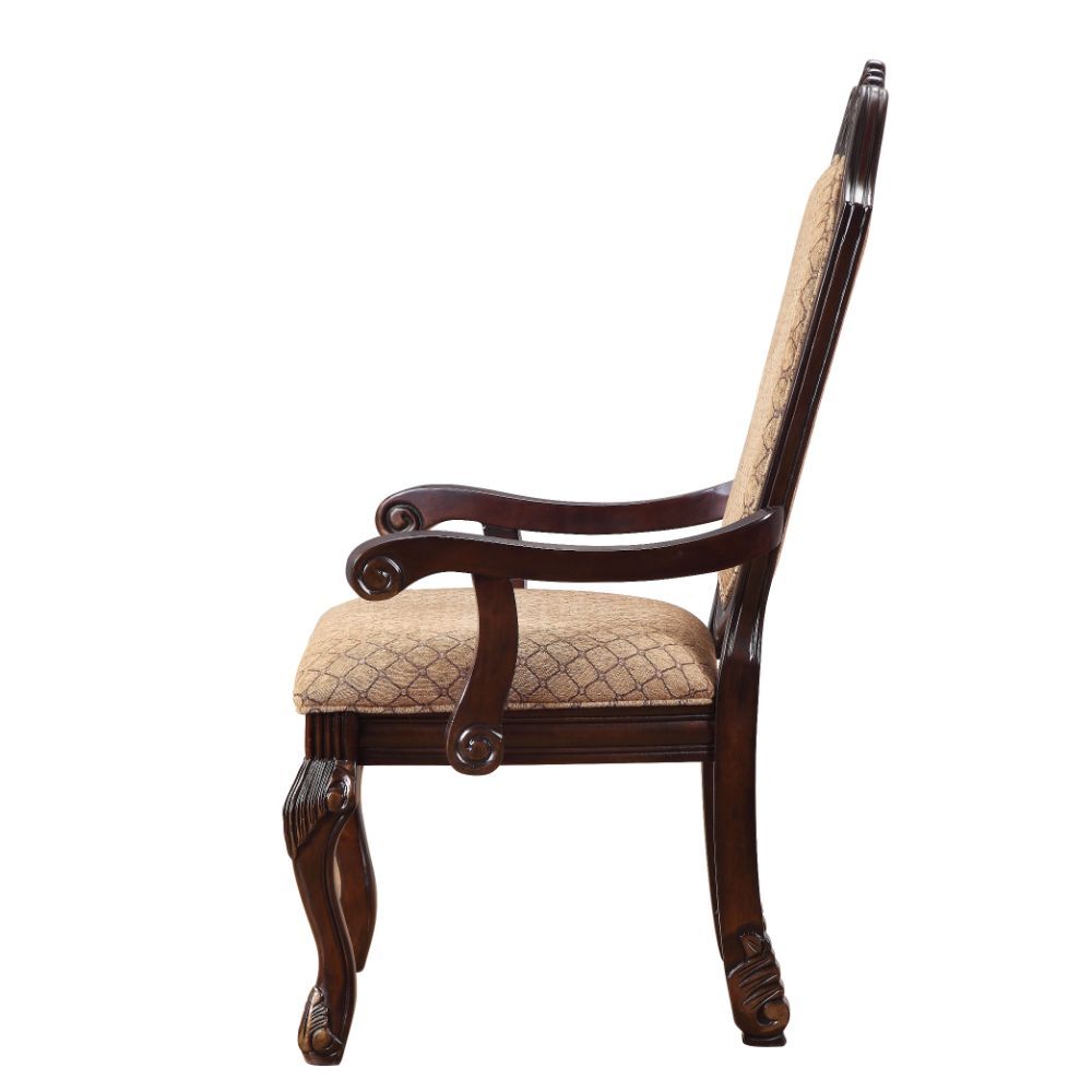ACME Chateau De Ville - Chair (2 Piece) - Fabric & Espresso | Meri Furniture