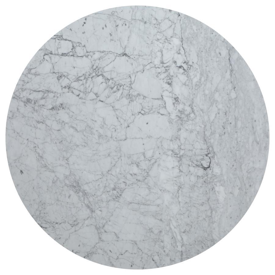 Coaster Fine Furniture Bartole - Round Italian Marble Top Dining Table - White | Meri Furniture