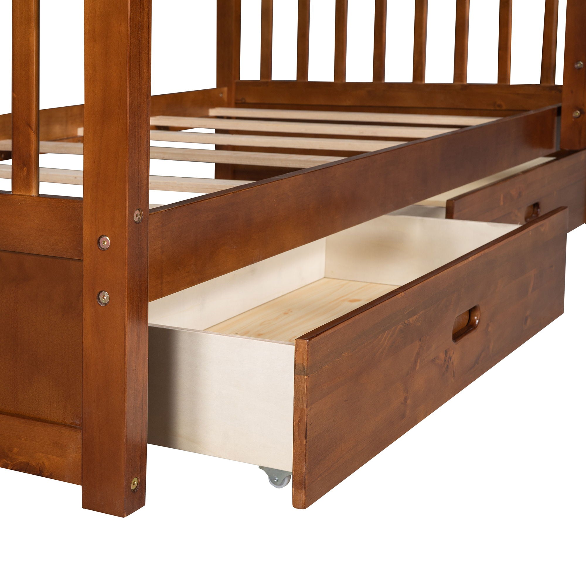 Bunk Bed With Ladders And 2 Storage Drawers
