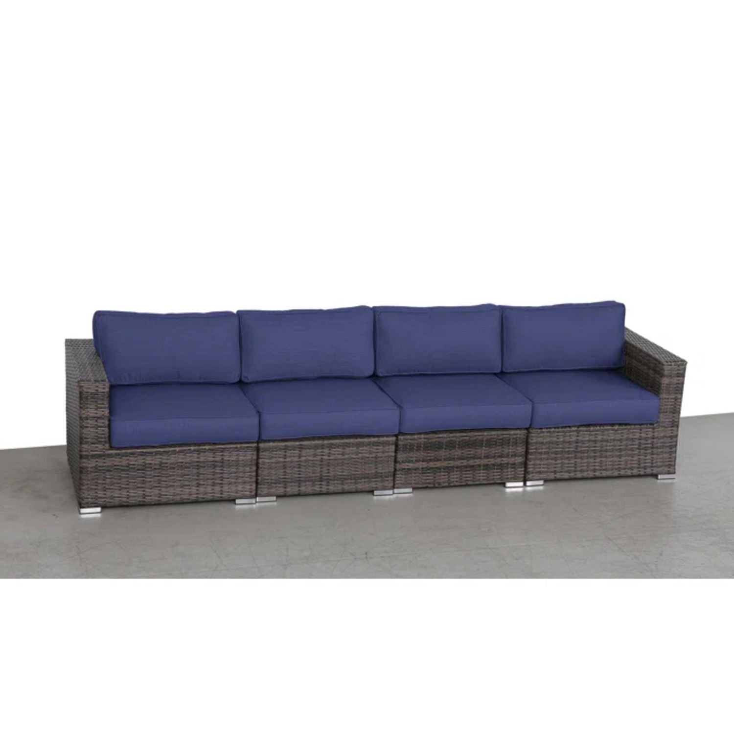 Luxurious Wicker Patio Sectional With Weather Resistant Sunbrella Cushions