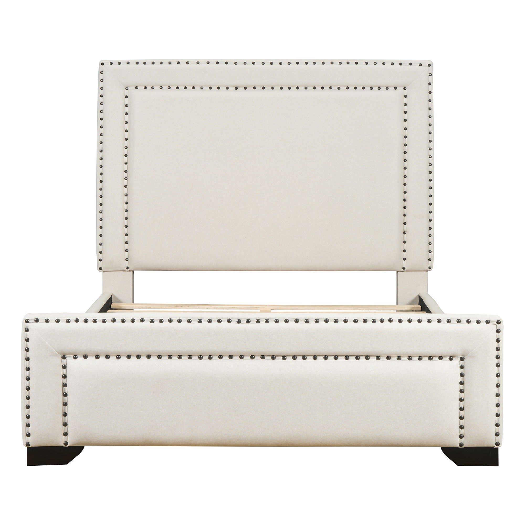 Upholstered Bed With Slats Support, No Box Spring Needed